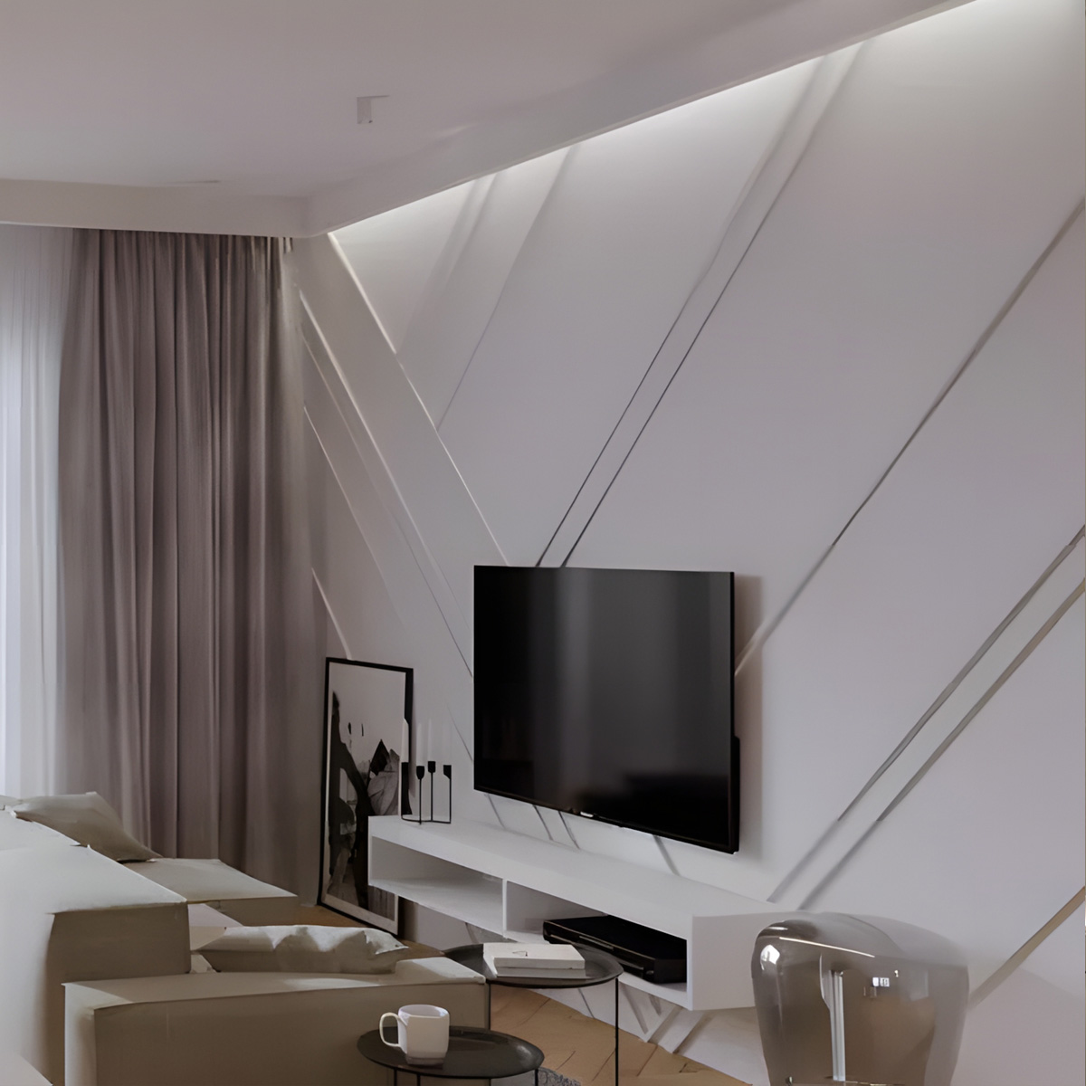 LED Stuckleiste - Deckenleiste -indirekt - 4 x 7,2 x 200cm