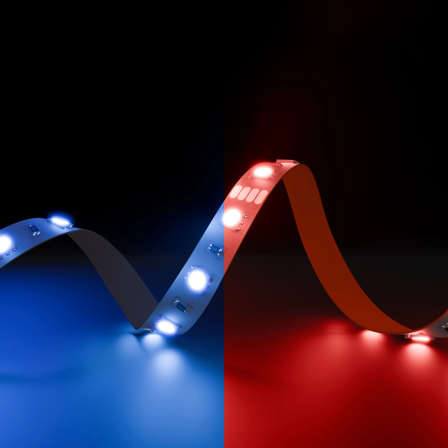 24V LED Streifen – RGB – 70 LEDs je Meter – alle 10cm teilbar