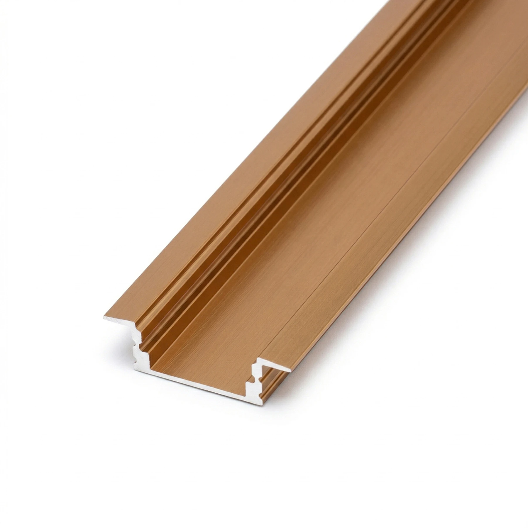 bronzenes Aluminium LED Einbau Profil in Wunschlänge, slim, 2,48 x 0,8 cm
