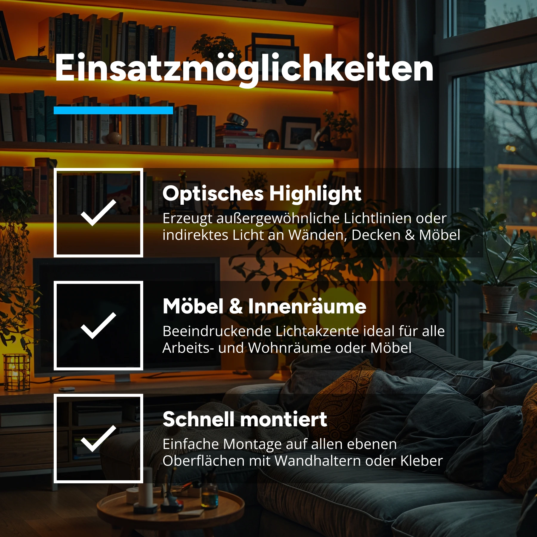 12V Aluminium Unterbau LED Leiste - RGB - diffuse Abdeckung - mit Ausgangskabel ( zum Anschluss einer weiteren LED- Leiste ) - 28cm - 15 LEDs - 3,5 Watt - 130 Lumen