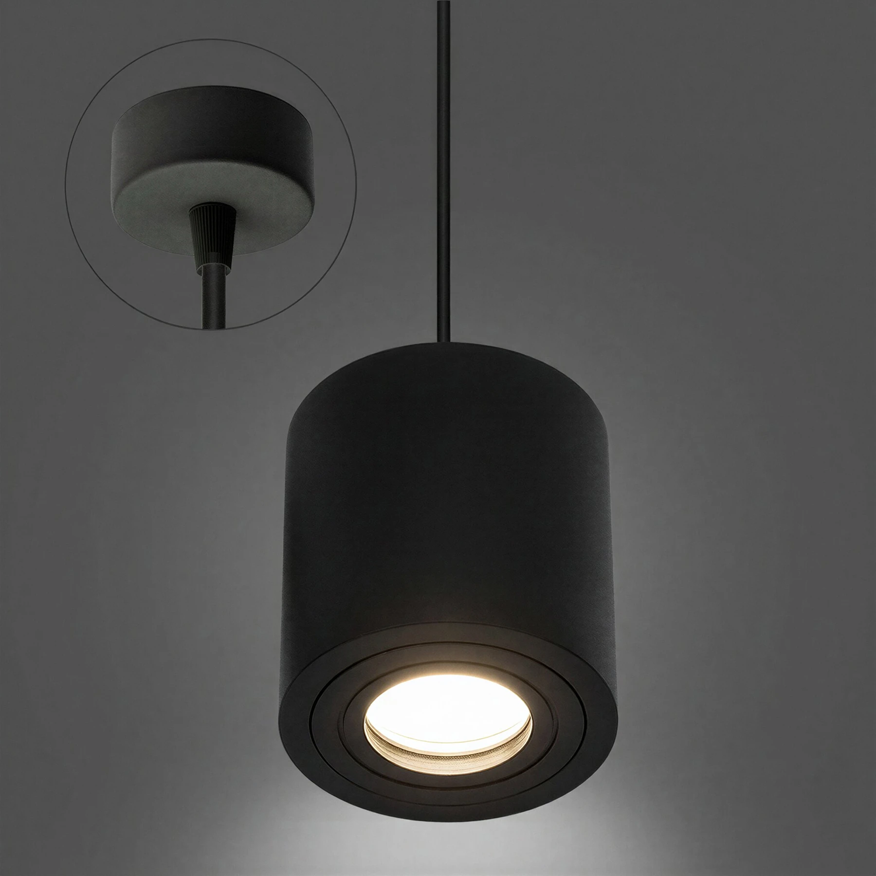 Pendelleuchte in schwarz - Lichtfarbe: individuell wählbar