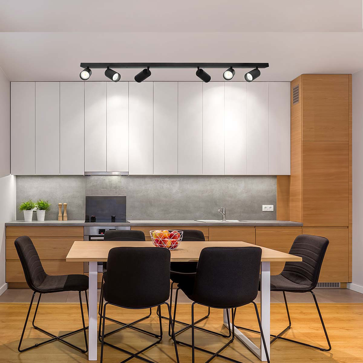 230V LED 3-Phasen Schienenleuchte  - 10W - GU10, schwarz - ohne Leuchtmittel