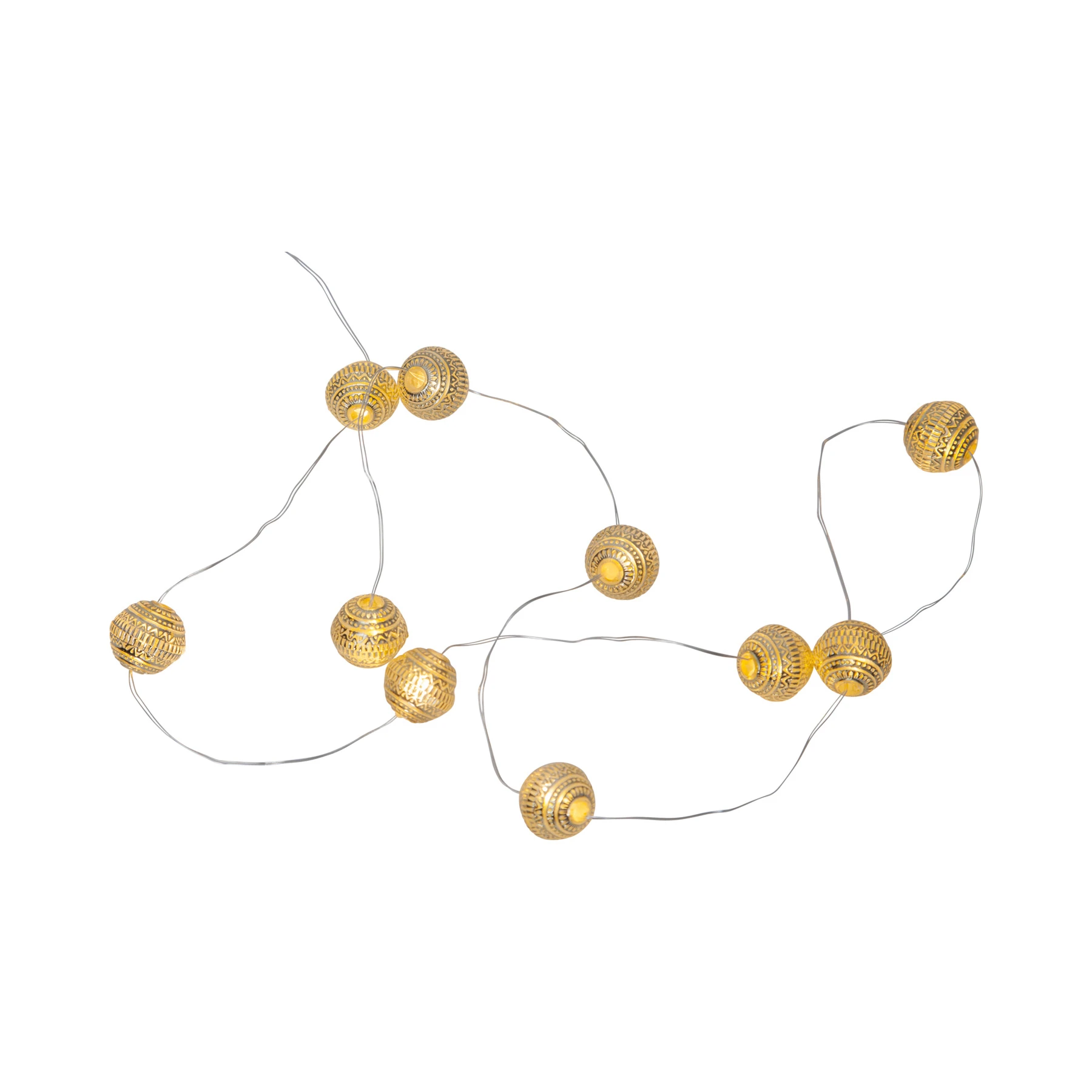 Oriental - Deko Lichterkette für innen - 0,9 m - 10 LEDs - Timer - Batteriebetrieb - Warmweiß