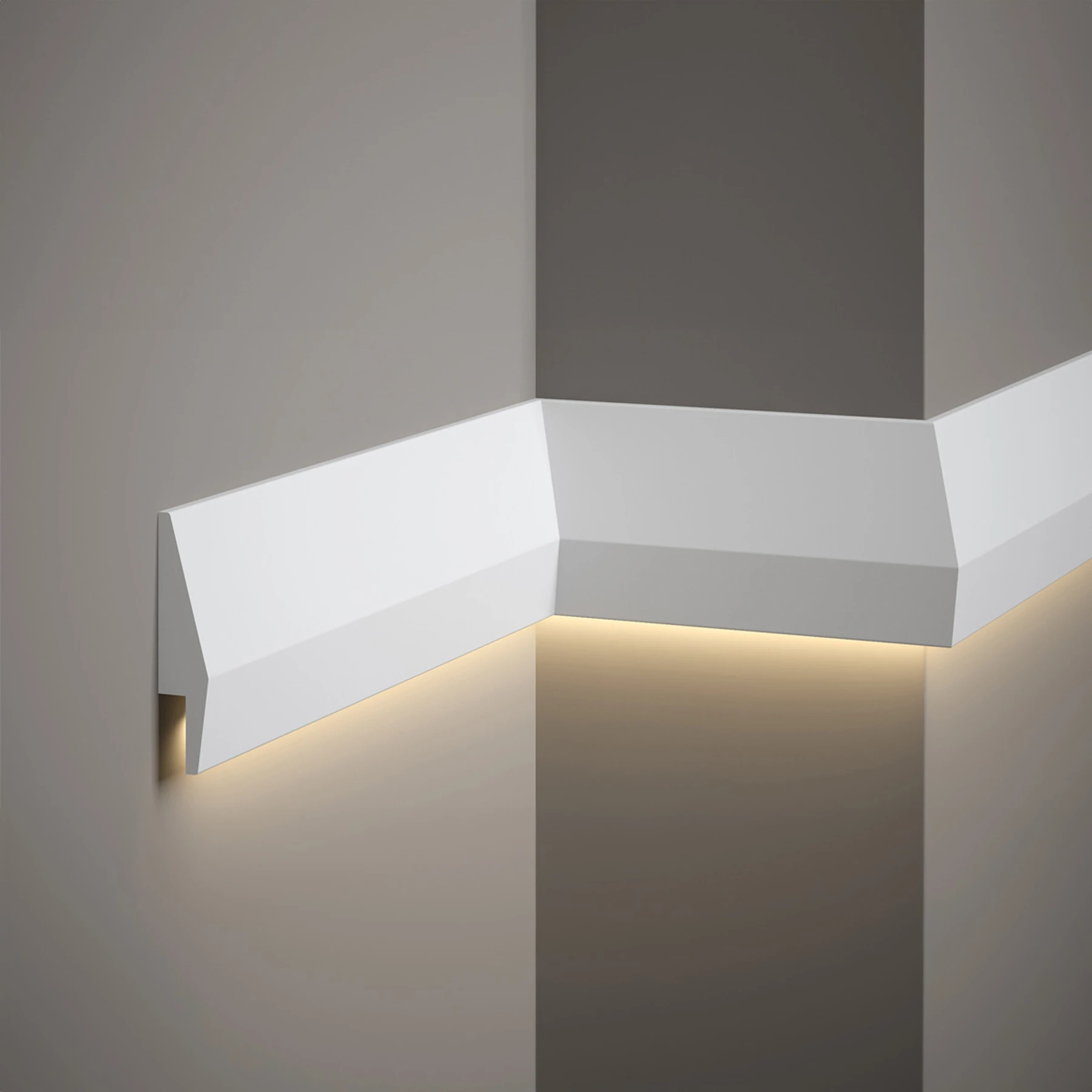 Mardom Decor, LED Stuckleiste, moderne glatte Wandleiste, 2,3 x 10 x 200cm