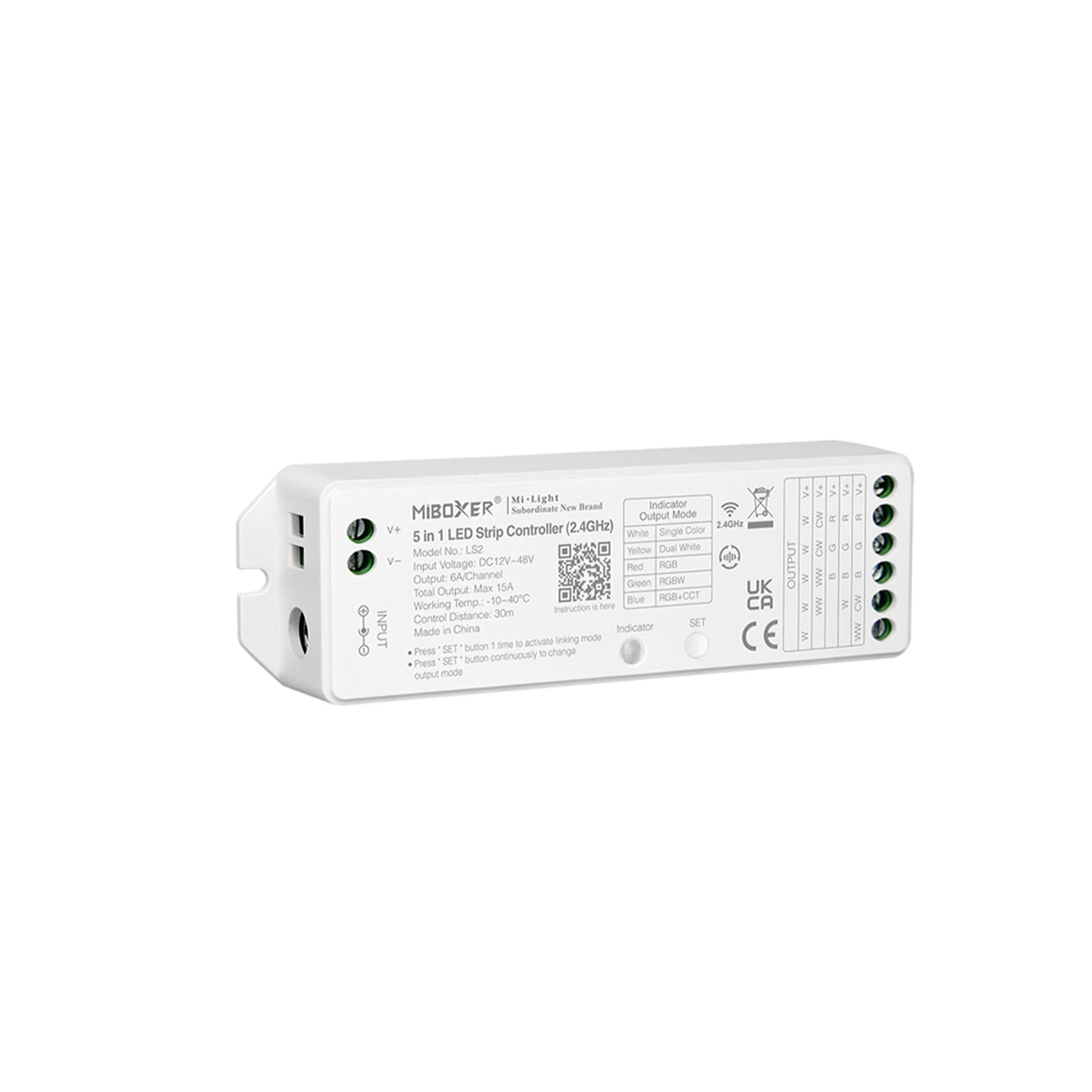 Plug & Play LED Funk Controller Set - 4 Zonen - 5 Kanal - RGB+CCT - Fernbedienung (2,4 GHz), Outdoor-Box - 1 Zone = 1 Fernbedienung und 1 Controller