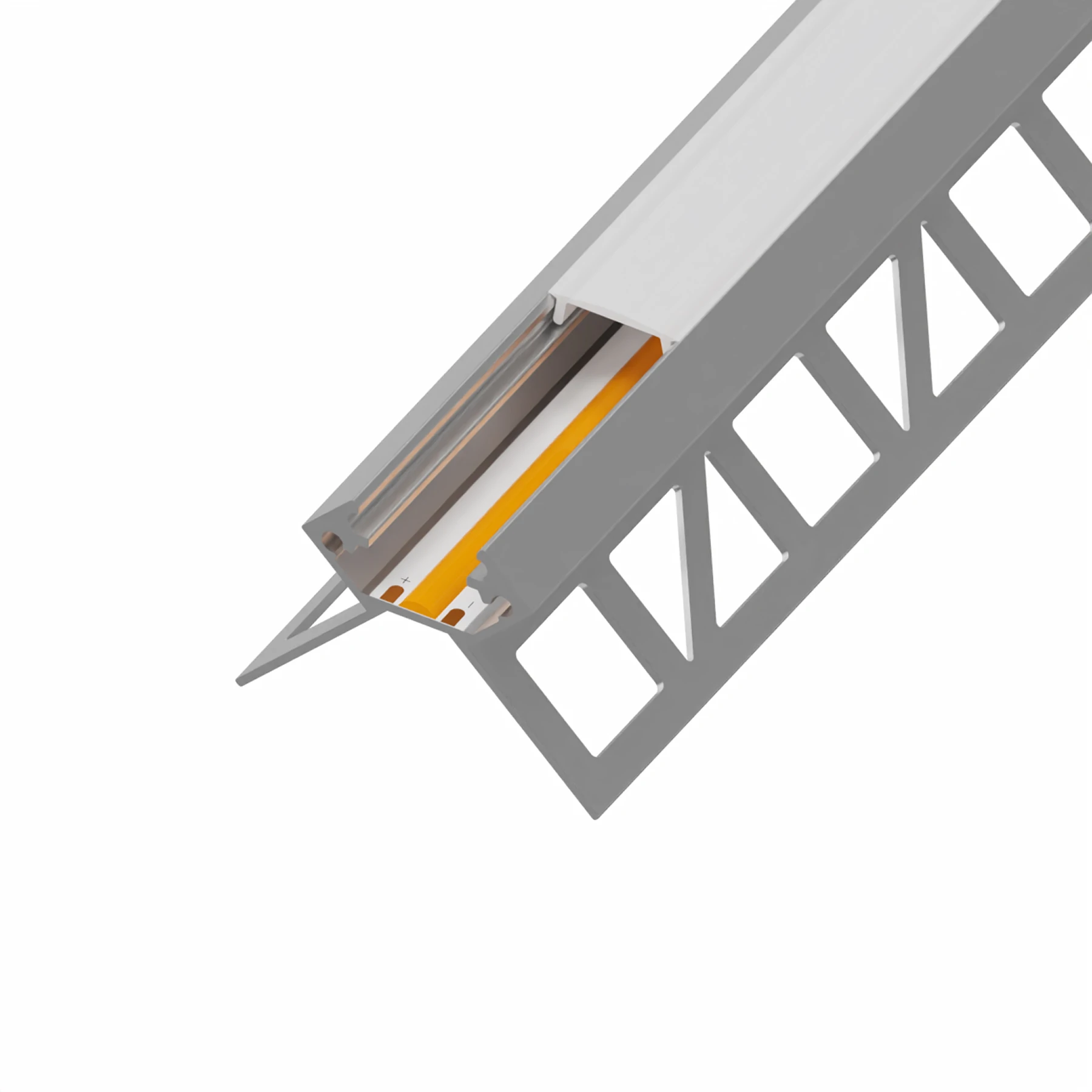 diffuse Abdeckung für LED Fliesenprofil - Außenecke, CC-16 - 100cm Länge