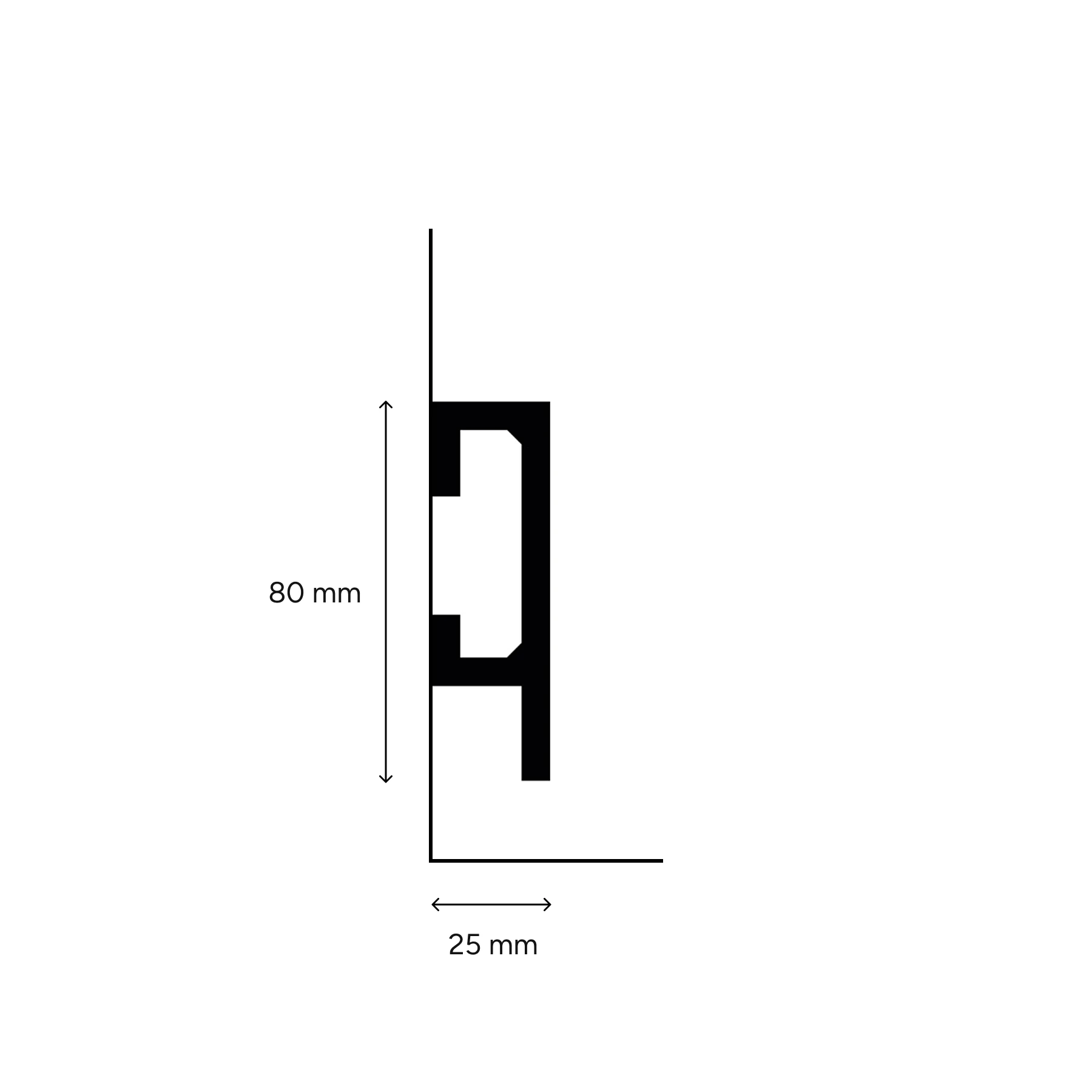 LED Stuckleiste - Sockelleiste - indirekt - 2,5 x 8 x 200cm