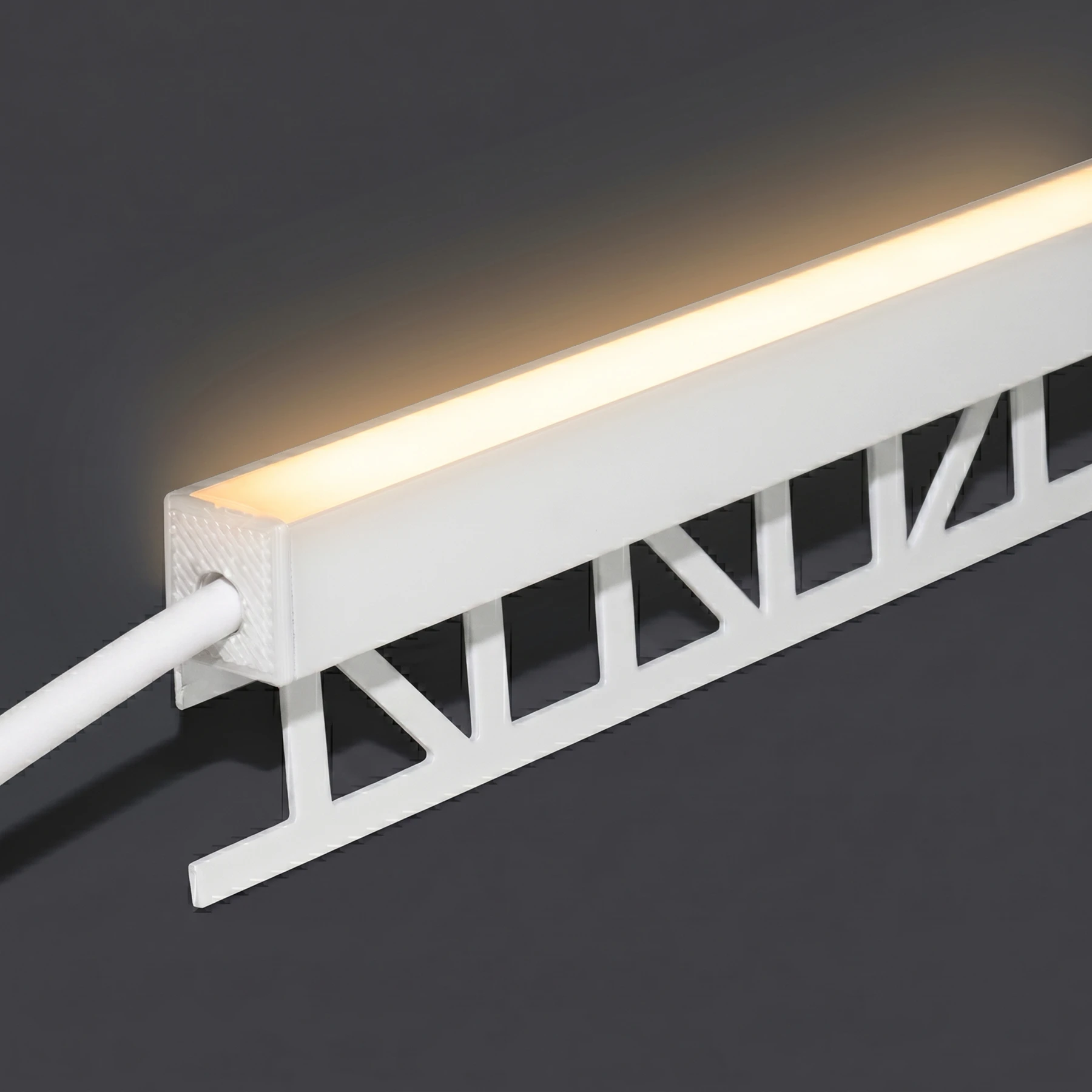 24V wasserfeste Fliesen LED Leiste weiß - nach oben abstrahlend - COB - Warmweiß - diffus - IP65 - 33cm - 144 LED Chips - 3 Watt - 260 Lumen