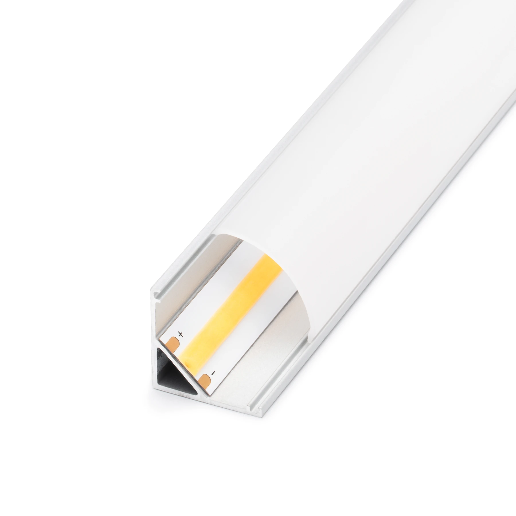 Aluminium LED Eck Profil in Wunschlänge, round line, 1,6 x 1,6cm