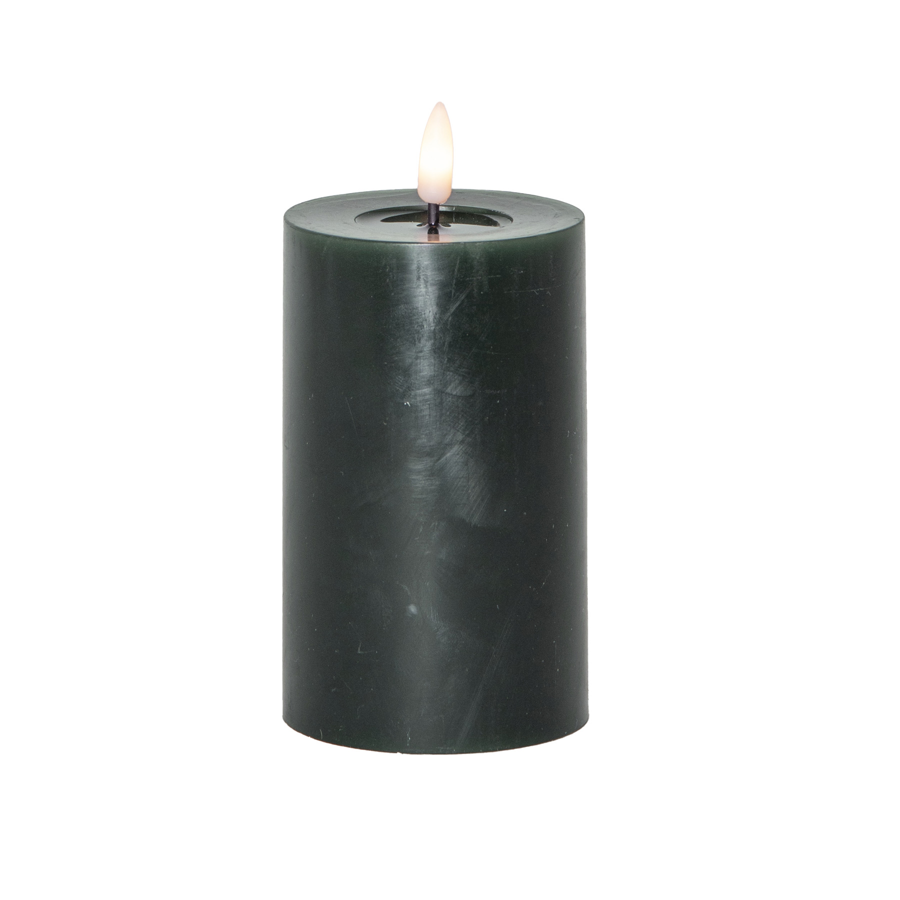 Flamme Flow - Kerze für innen - Grün - Höhe: 15 cm - Batteriebetrieb - Timer - flackernd