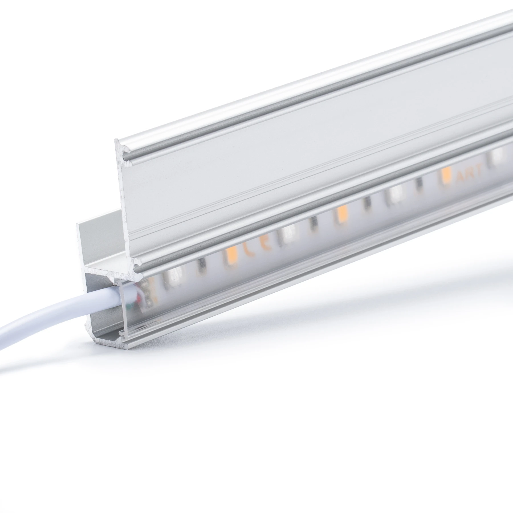 24V Aluminium Trockenbau Abschluss LED Leiste – Farbtemperatur  variabel – transparente Abdeckung