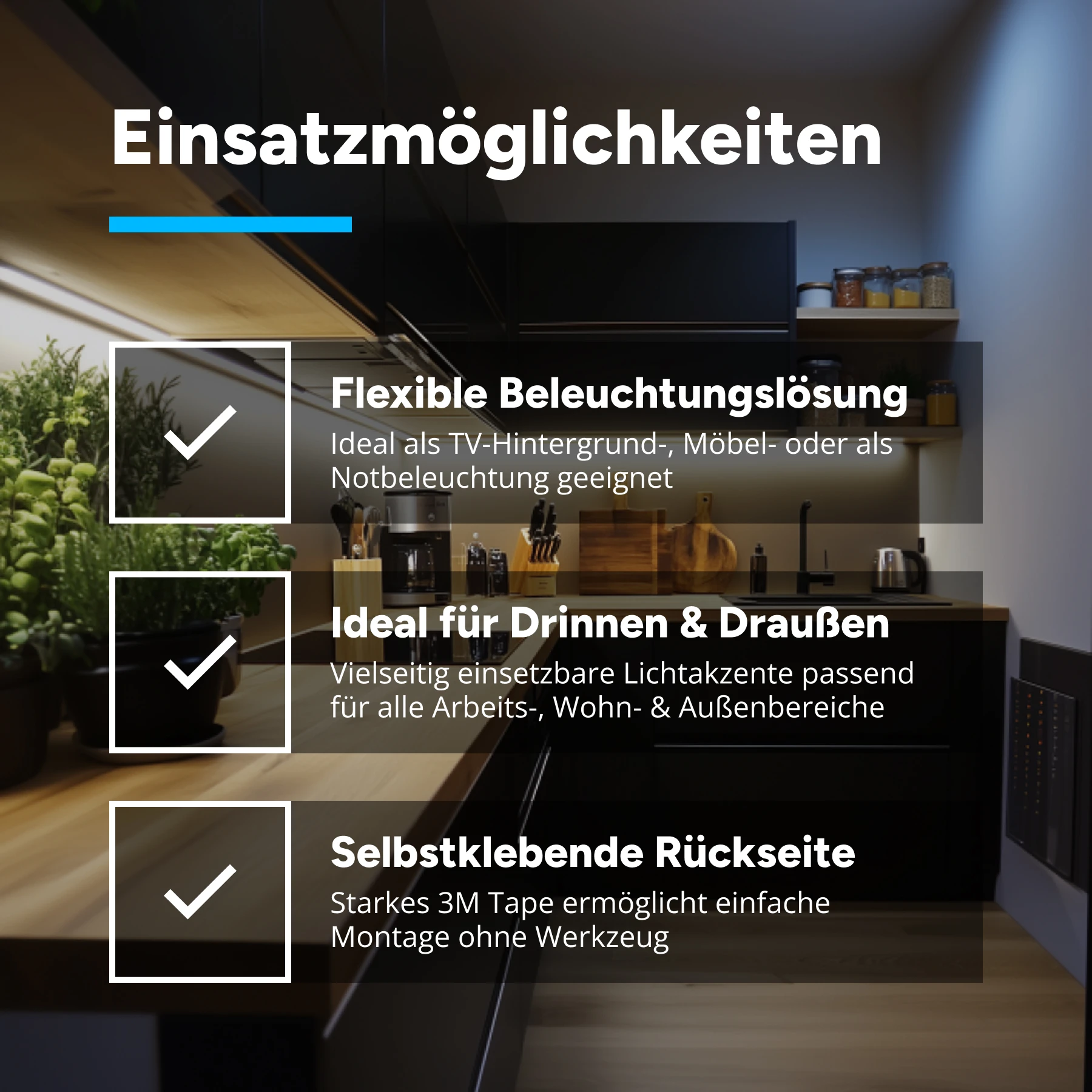 5V COB LED Streifen - 3m USB-Set mit Controller und Fernbedienung - Lichtfarbe: neutralweiß - IP65