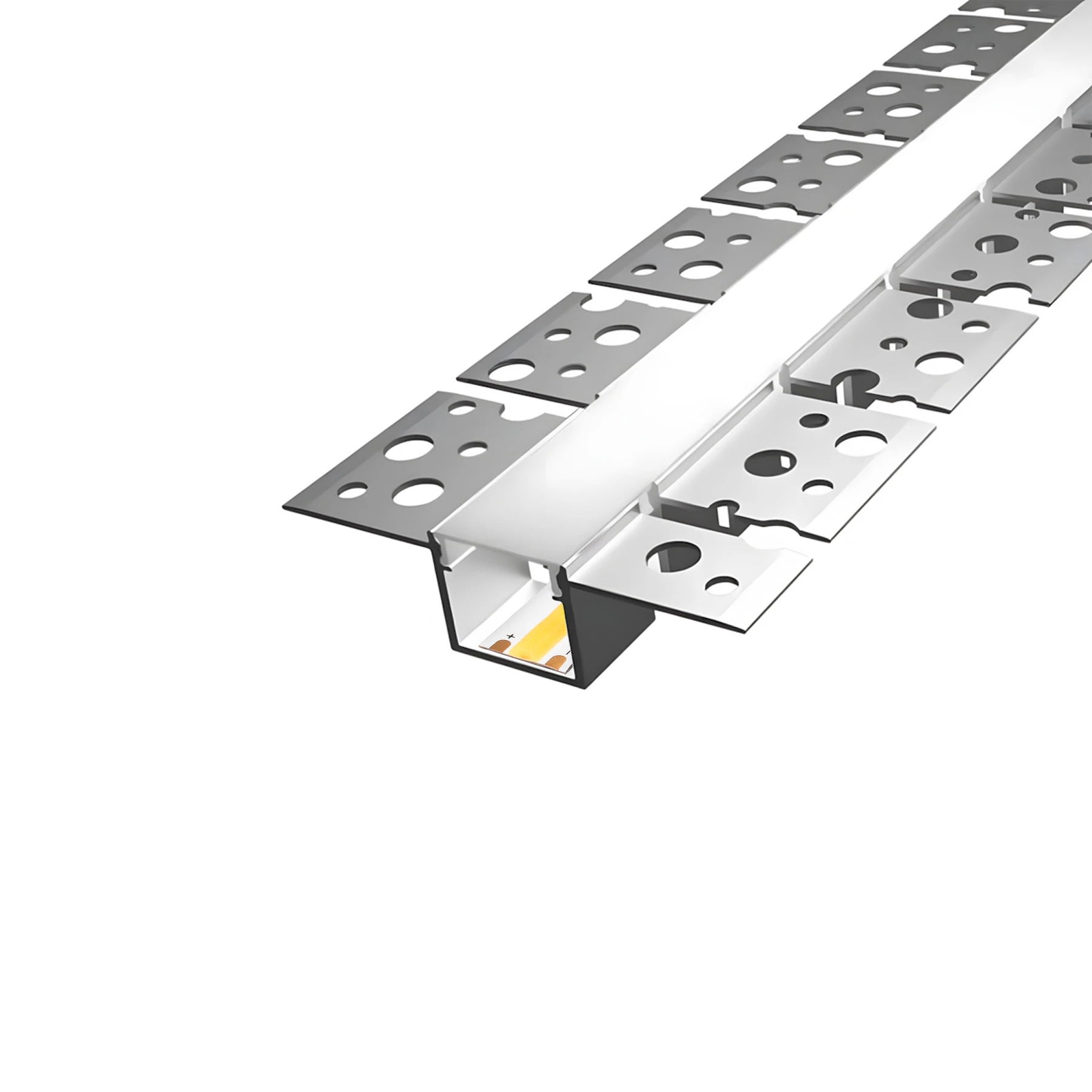 Aluminium LED Unterputz Profil in Wunschlänge, Trockenbau, flexibel, 1,73 x 1,31cm