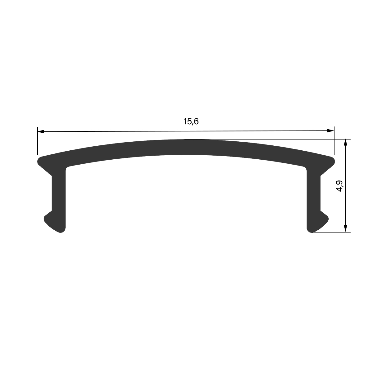 diffuse Abdeckung für LED Aufputzprofil - slim, CC-32, CC-32-BLK, CC-32-WHT