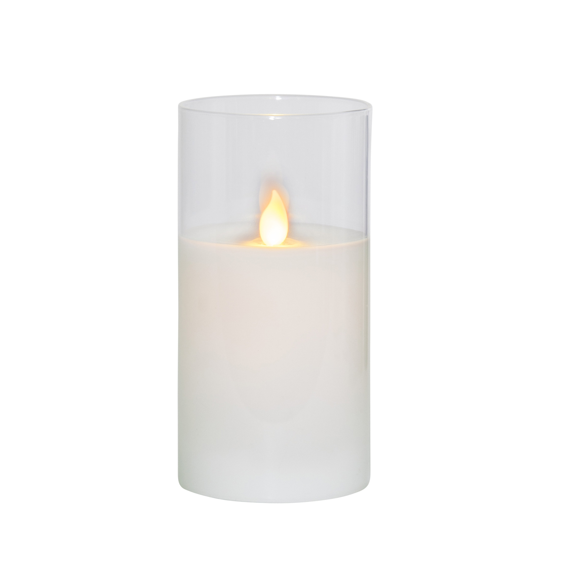 Twinkle - Kerze für innen - Transparent - Höhe: 15 cm - Batteriebetrieb - Timer - sanft flackernd