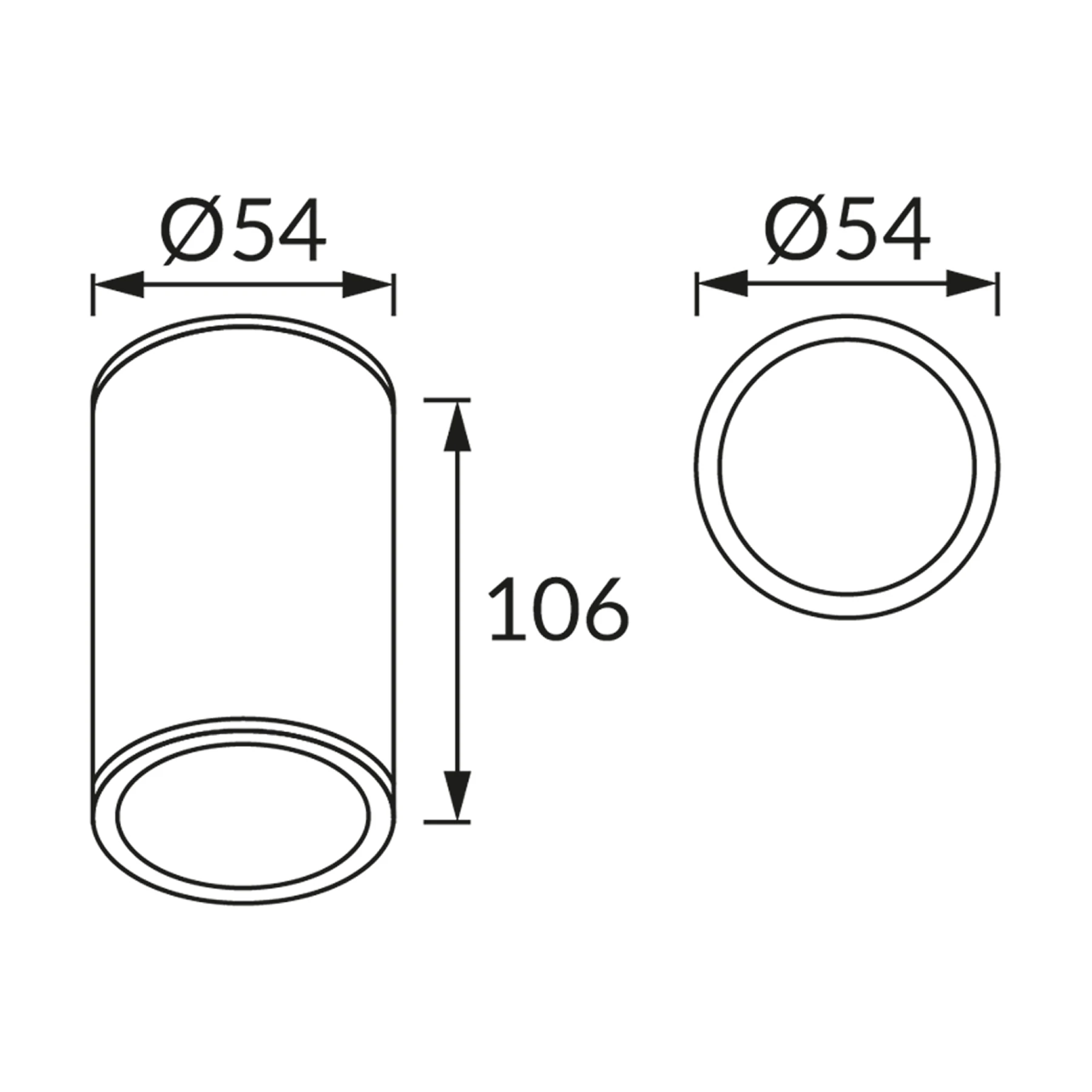 MEGAN DWL - Aufbau Deckenspot in schwarz - ohne Leuchtmittel