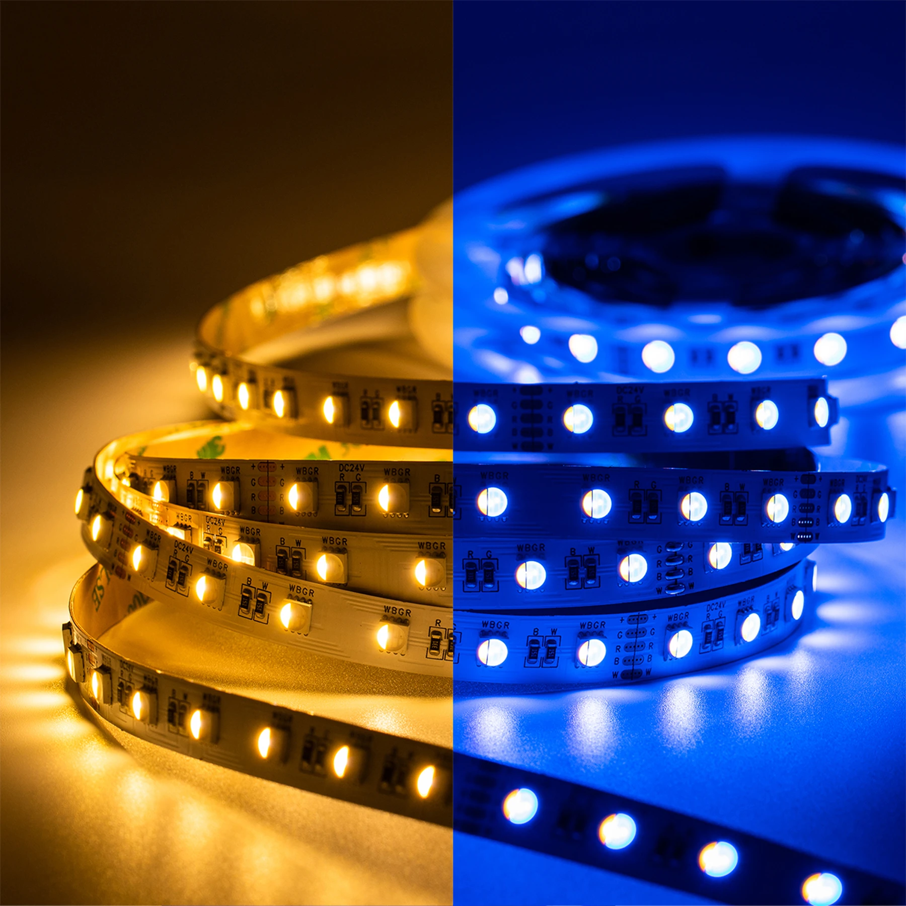 24V LED Streifen – RGBWW (RGB + Warmweiß) – 60 LEDs je Meter – alle 10cm teilbar - 10cm - 6 LEDs - 2 Watt - 120 Lumen - ohne Steckerbuchsen 5polig