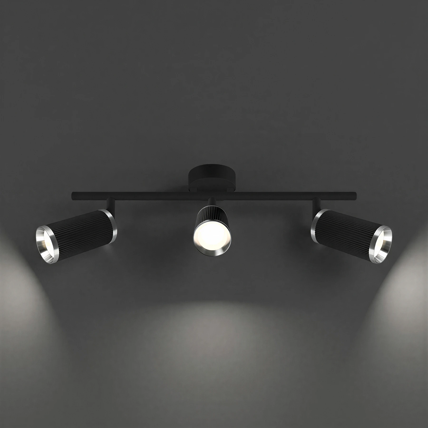 FRIDA SPT 3 - Decken Spotleuchte in schwarz/chrom - Lichtfarbe: individuell wählbar