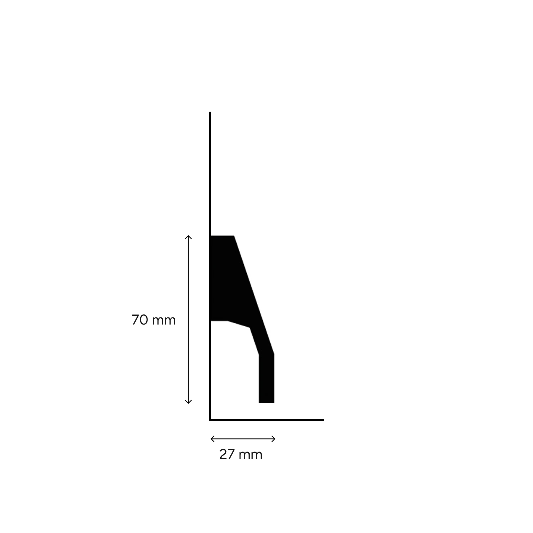 LED Stuckleiste - Sockelleiste - indirekt - 2,7 x 7 x 200cm