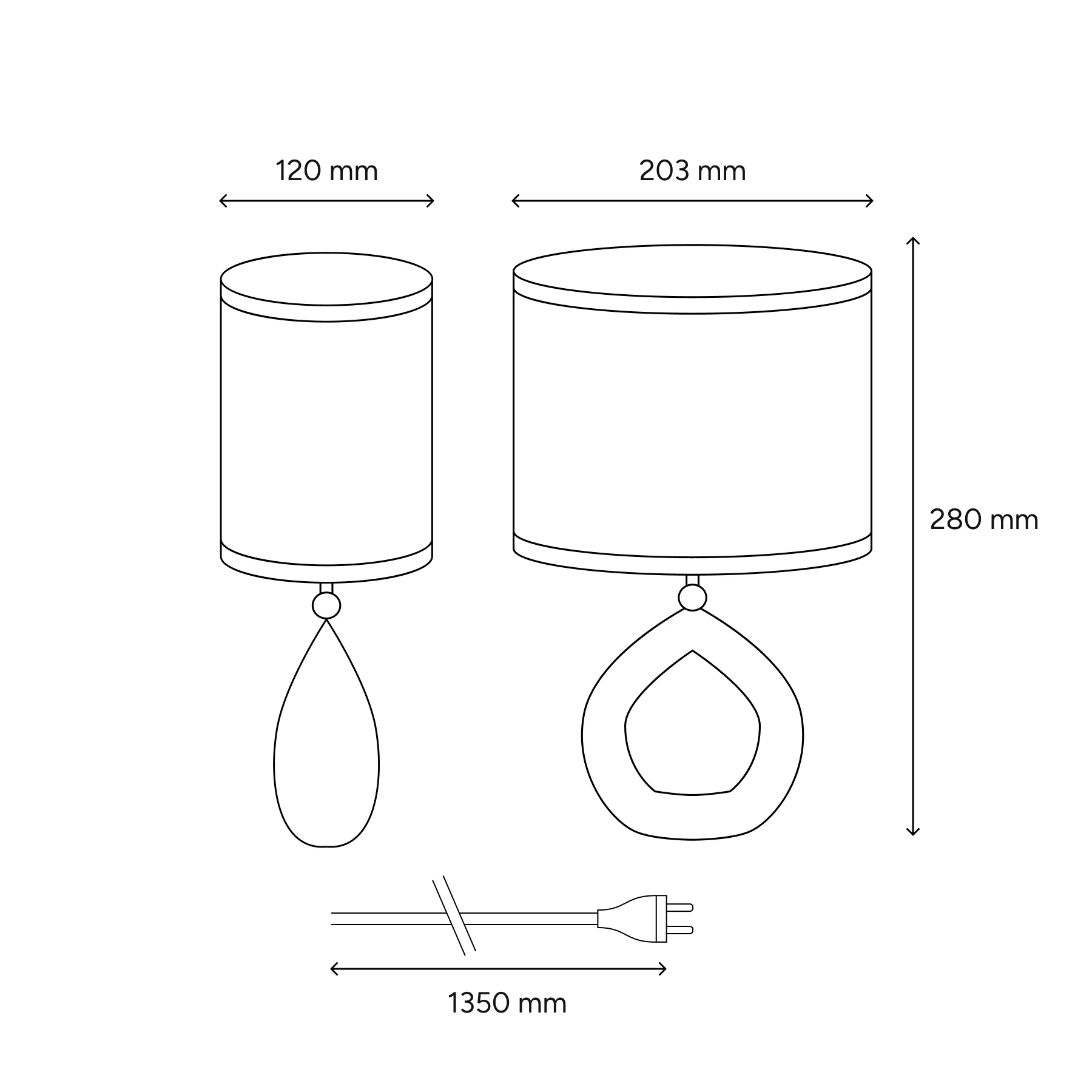 GOLF - Tischleuchte indoor in braun/beige - ohne Leuchtmittel