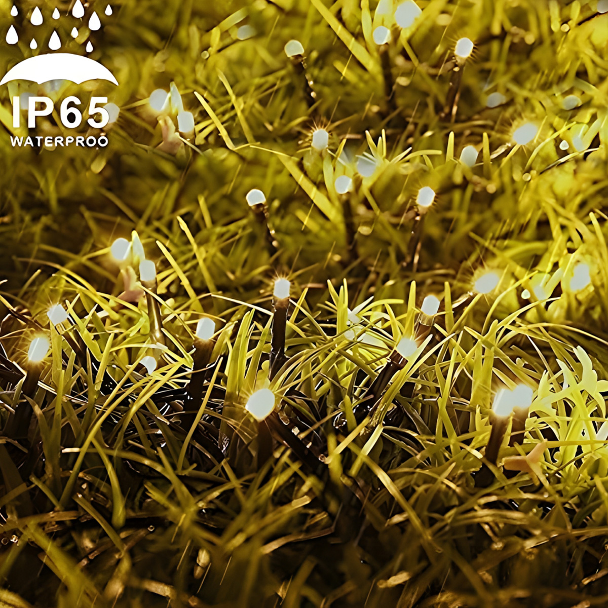 Lichterkette für außen - 12 m - 120 LEDs - Timer - Batteriebetrieb - Lichtfarbe: Warmweiß
