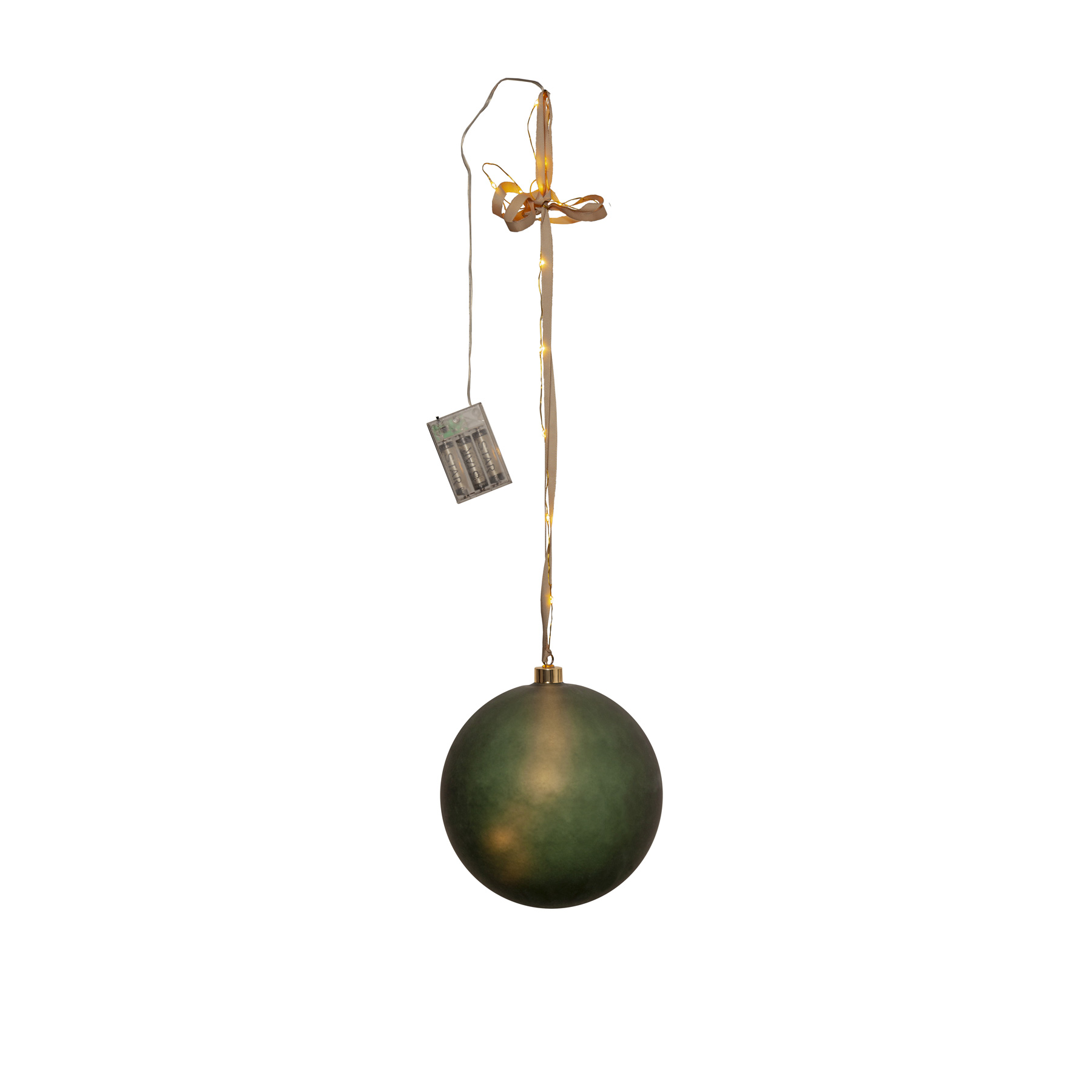 Bliss - Glaskugel - 20 cm - Glasfarbe: Grün - Timer - Batteriebetrieb - Lichtfarbe: Warmweiß