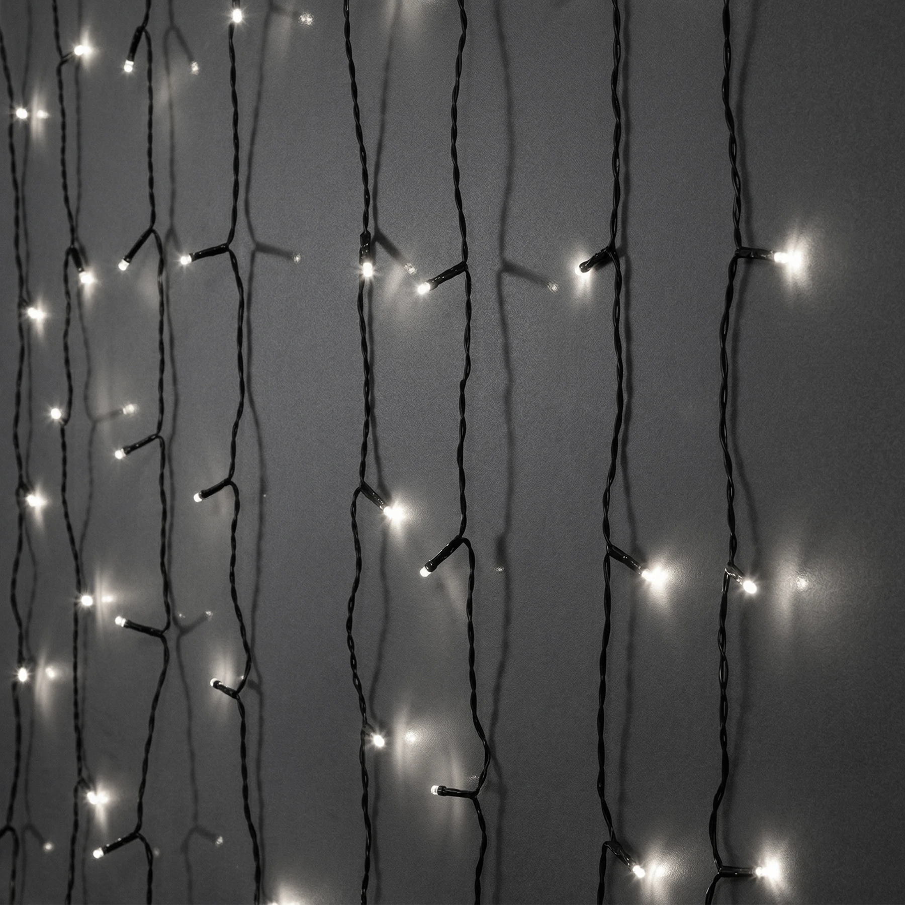 Crispy Ice White - Lichtervorhang für außen - 1,3 m - 80 LEDs - Netzbetrieb - Kaltweiß
