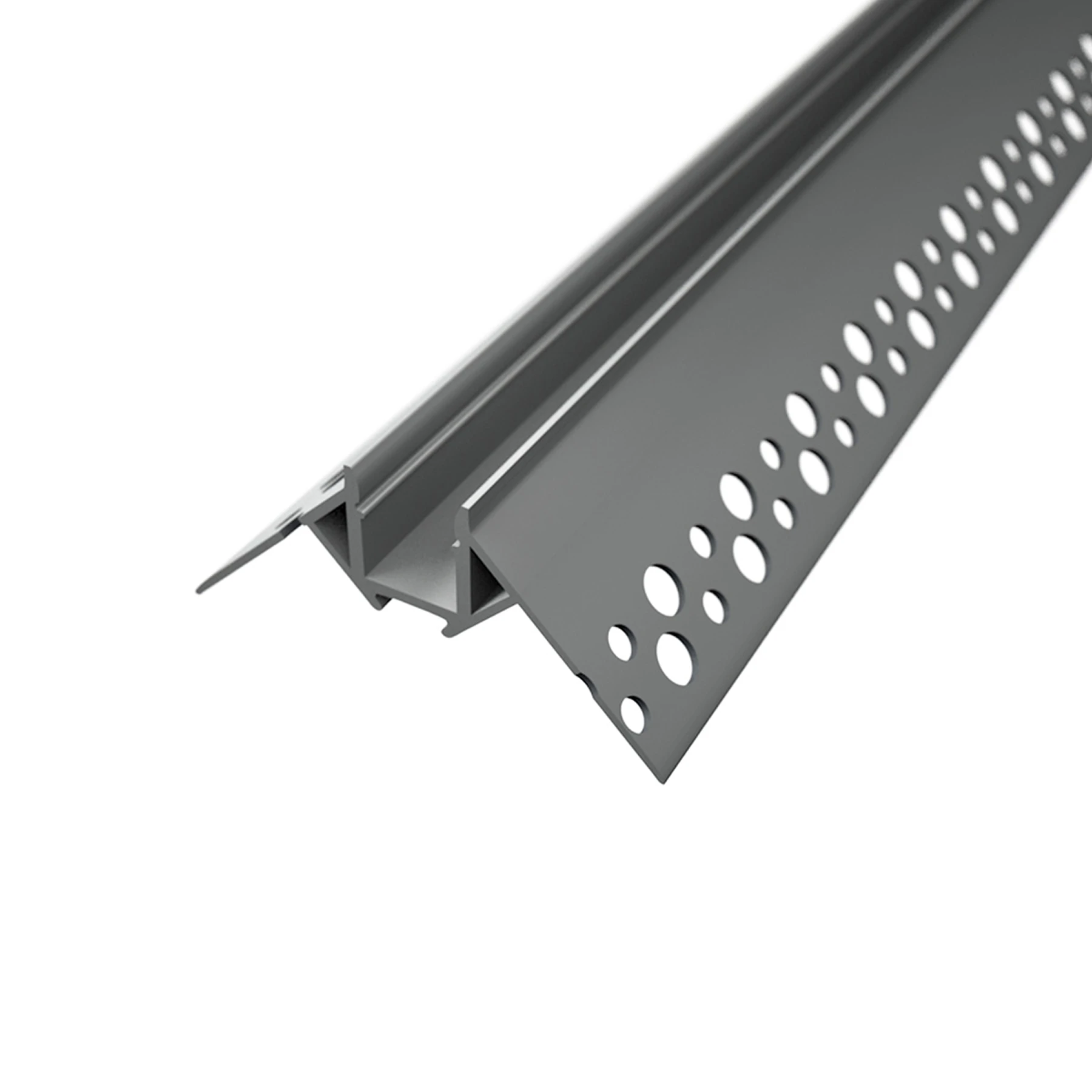 Aluminium LED Unterputz Profil in Wunschlänge, Trockenbau Außenecke, 5,04 x 2,22cm