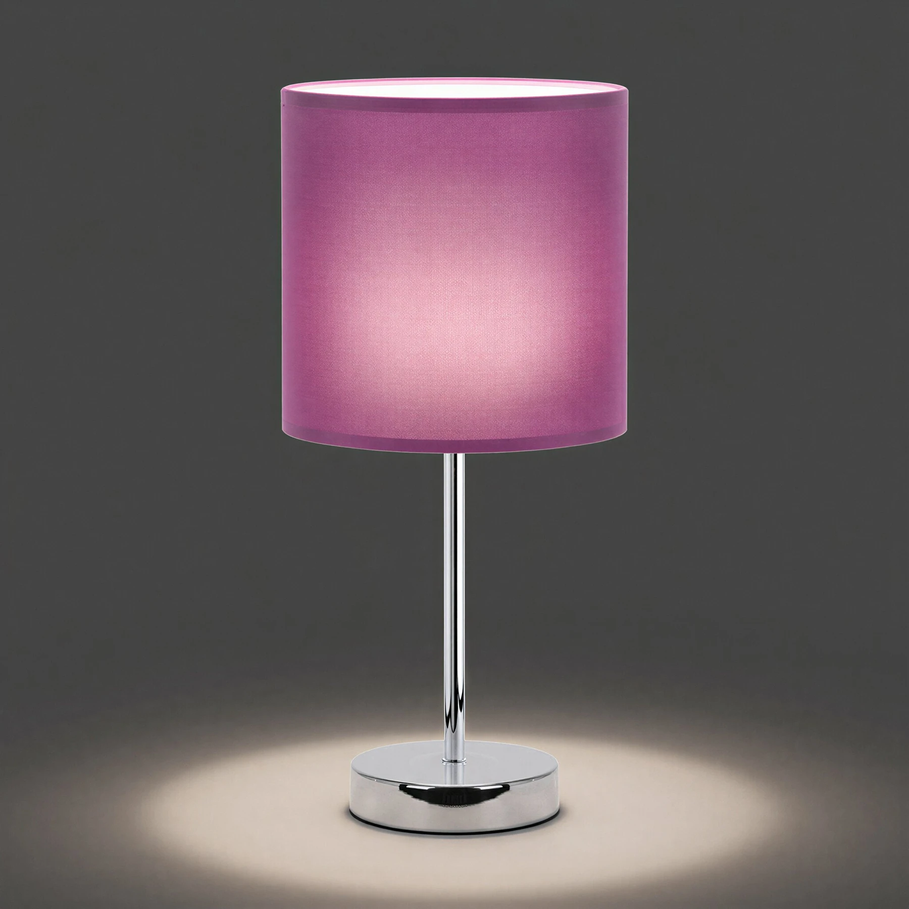 AGNES - Tischleuchte indoor in purpurrot/chrom - Lichtfarbe: individuell wählbar