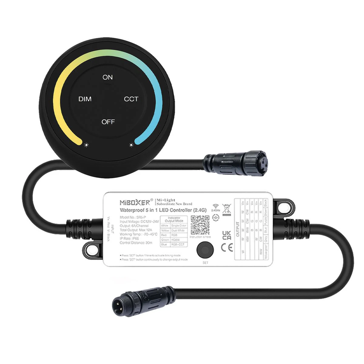 Plug & Play LED Funk Controller Set - 1 Zone - 1 Kanal - Fernbedienung (2,4 GHz) - IP66 wasserfest