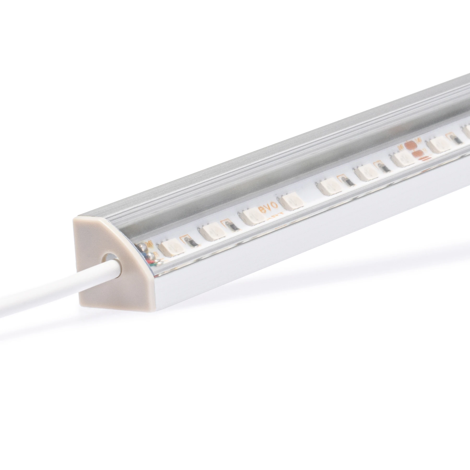 24V Aluminium LED Eckleiste - COB - weiß - transparente Abdeckung