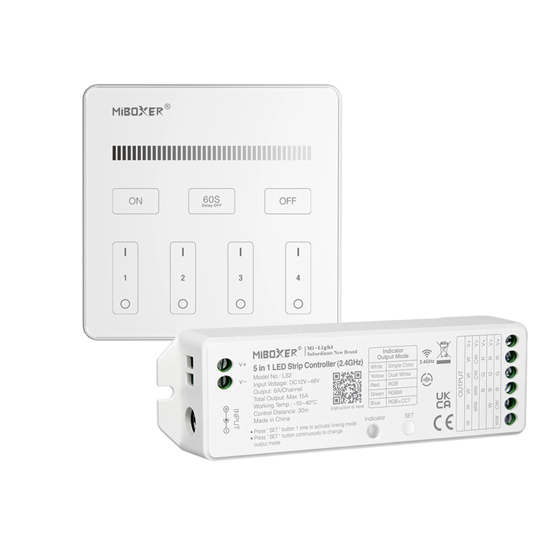 LED Funk Controller Set - 4 Zonen - 1 Kanal - Fernbedienung (2,4 GHz)