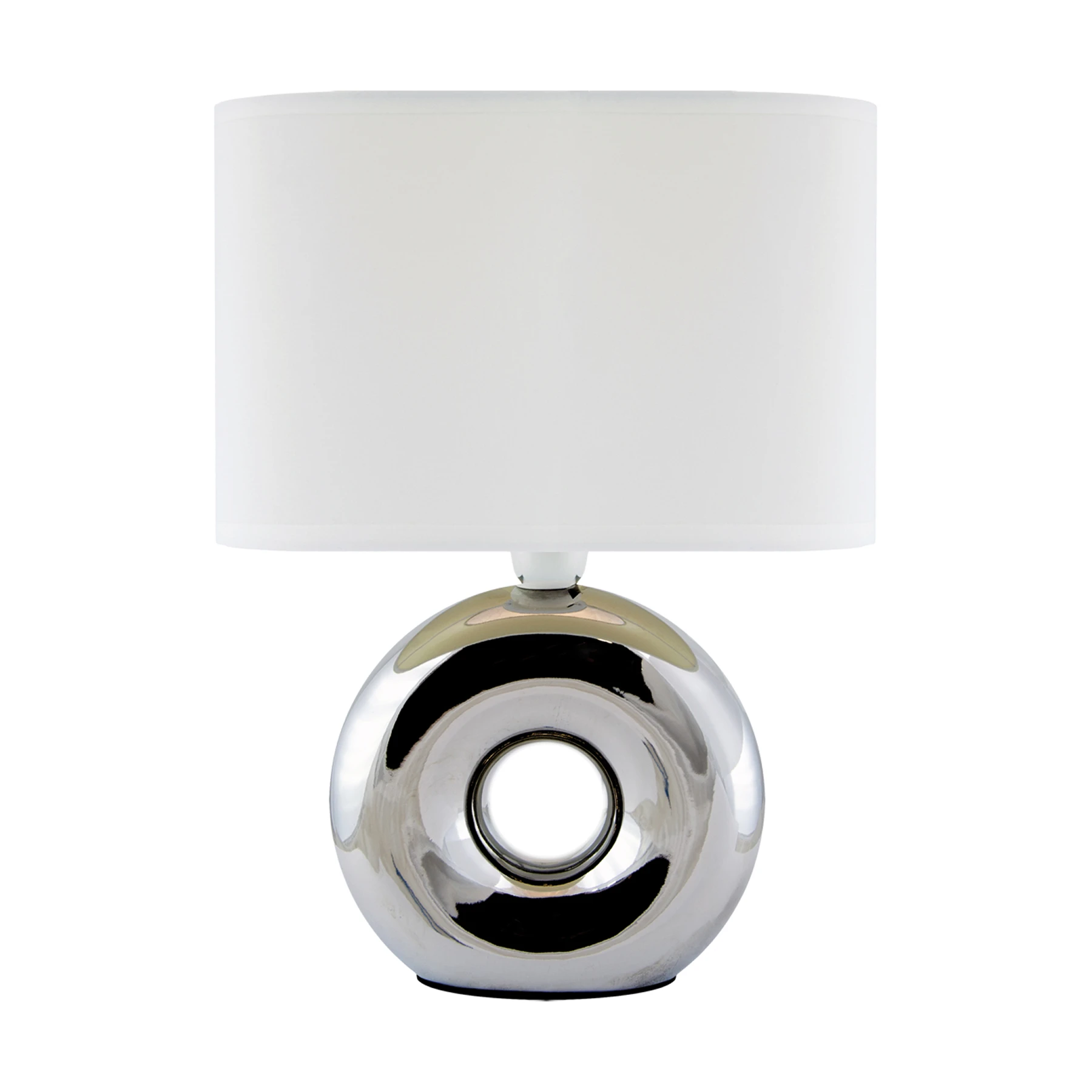 Tischleuchte indoor in chrom/weiß - Lichtfarbe: individuell wählbar