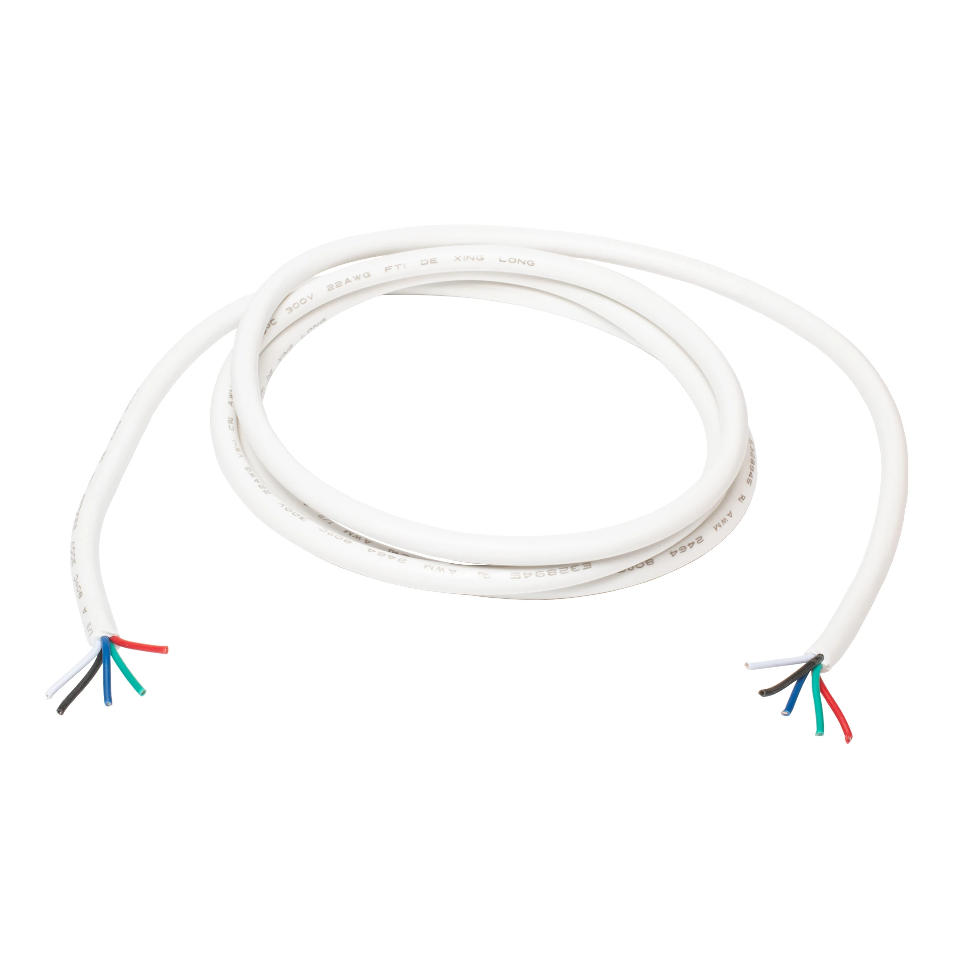 5-poliges Rundkabel, weiß, Rollenware - je 1 m