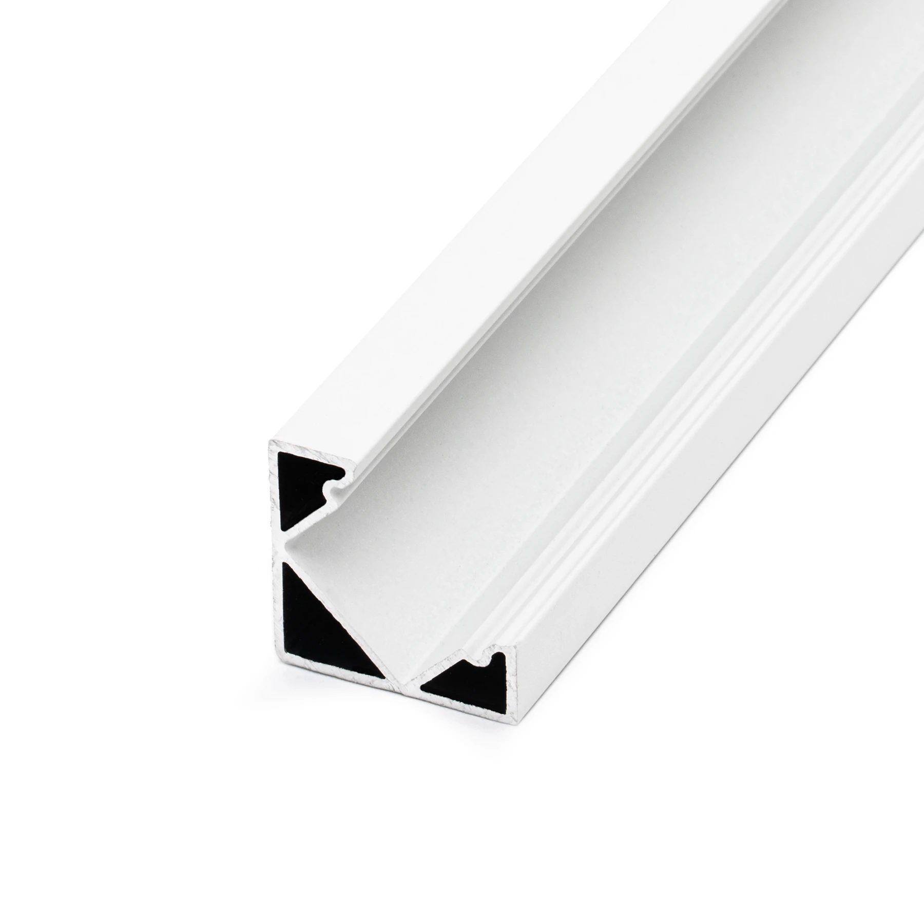 weißes Aluminium LED Eck Profil in Wunschlänge, 90°, 1,85 x 1,85cm