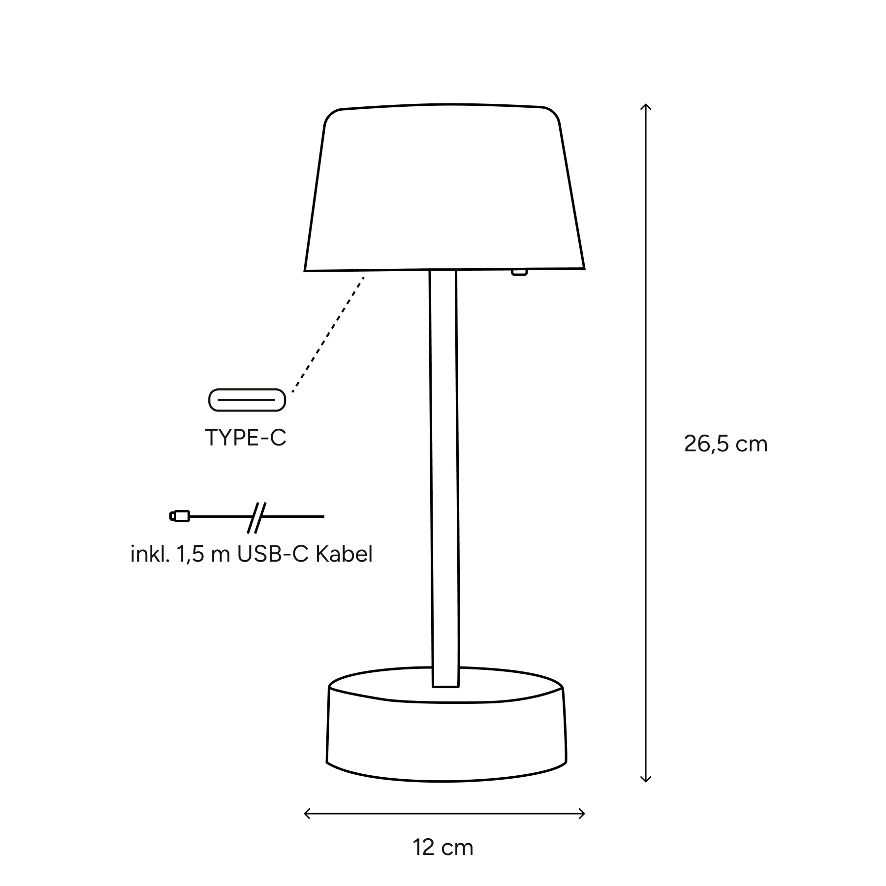 Solei - Solar Tischleuchte in Beige - Lichtfarbe: warmweiß
