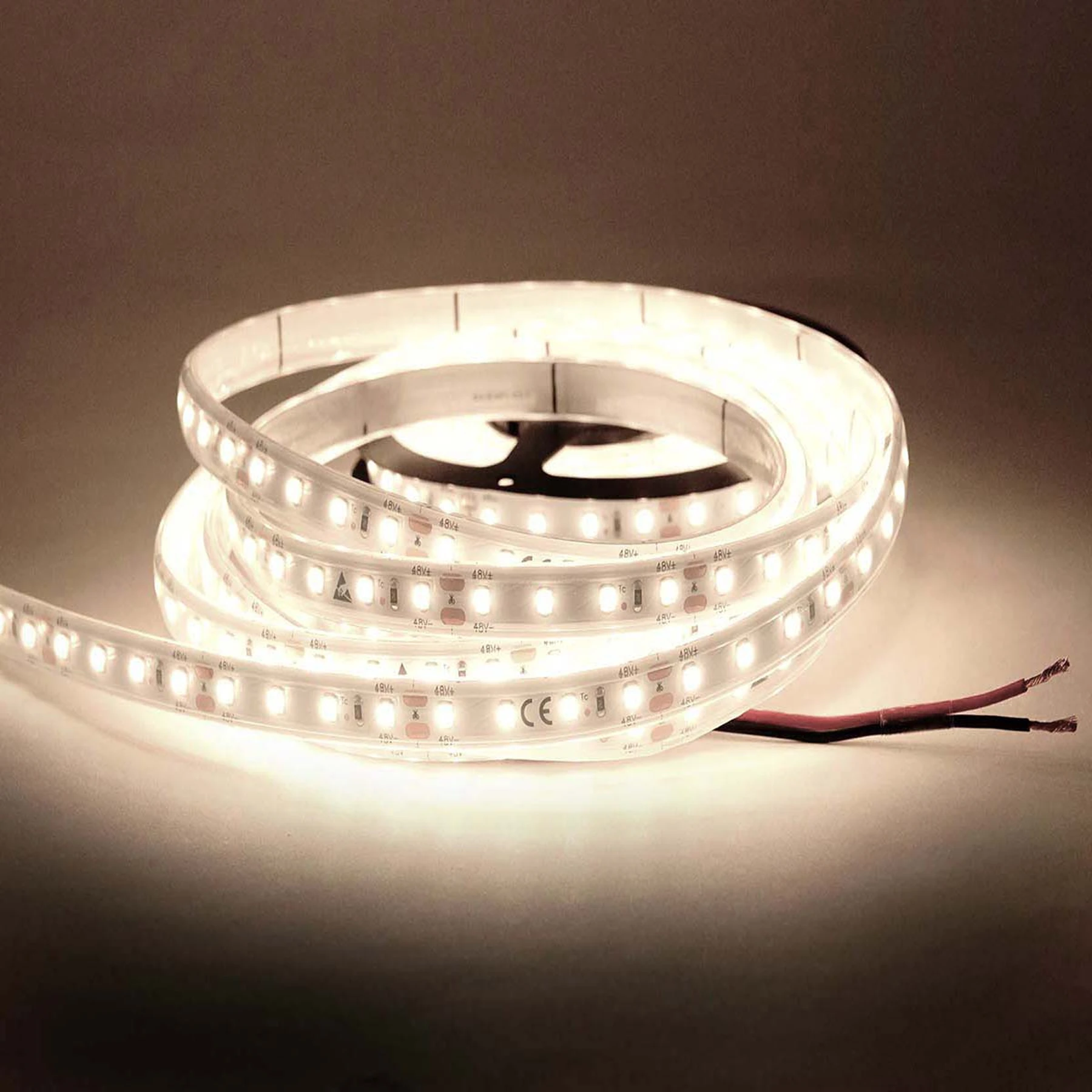 48V wasserfester LED Streifen - neutralweiß - IP65 - 80 LEDs je Meter - alle 5cm teilbar - 25cm - 20 LEDs - 1,5 Watt - 125 Lumen - 100cm Eingangskabel mit offenen Enden