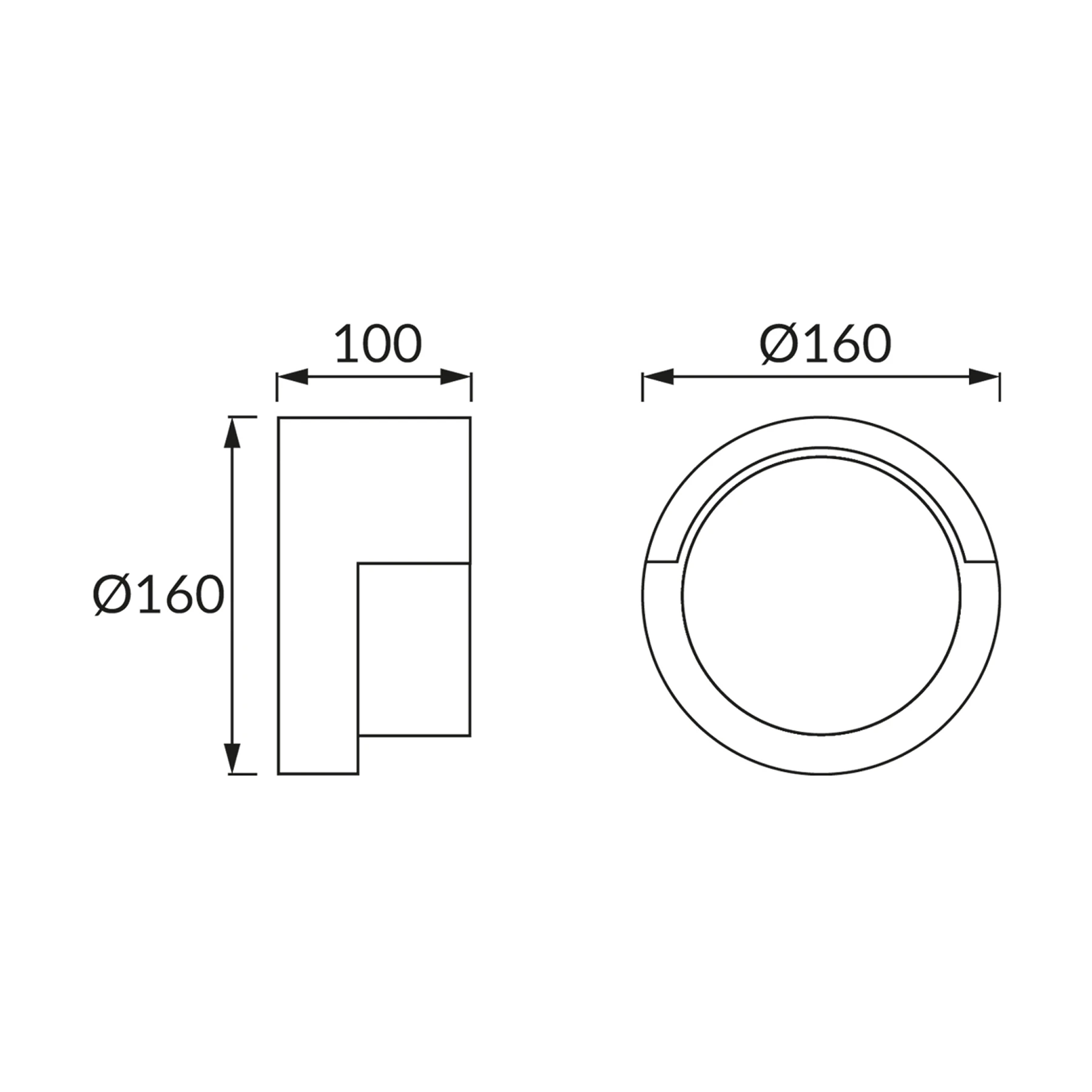 Wandleuchte outdoor in schwarz - 12 W - Lichtfarbe: neutralweiß
