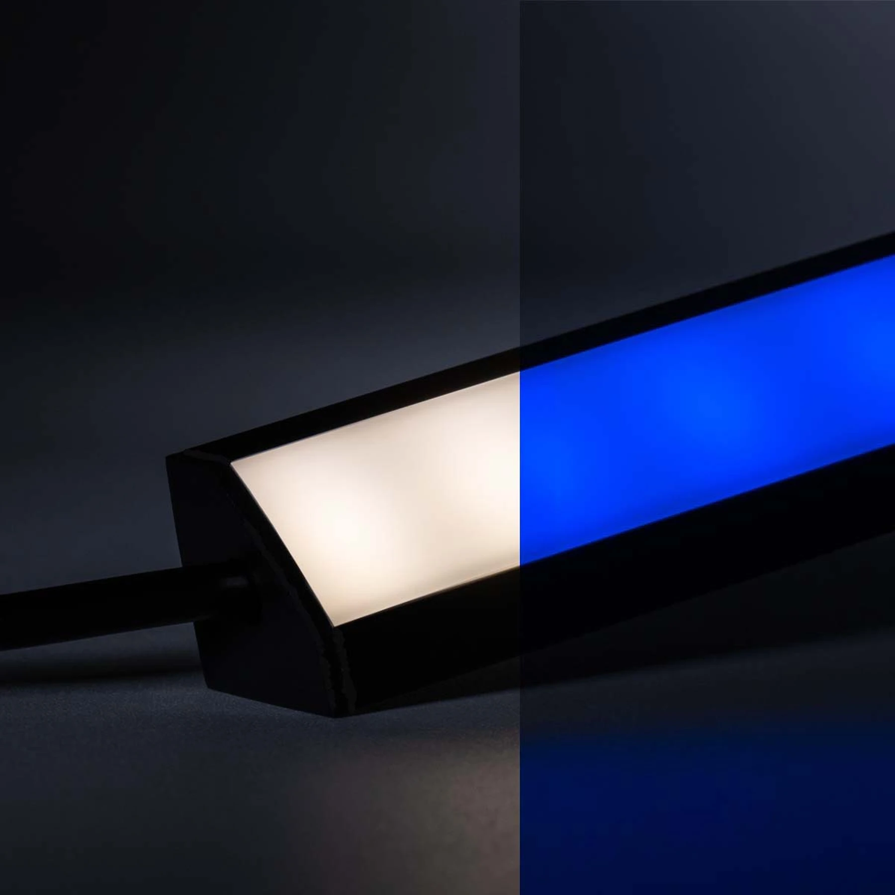24V Black Line LED Eckleiste - RGBW (RGB + neutralweiß) - diffuse Abdeckung - 93cm - 54 LEDs - 13 Watt - 1080 Lumen - mit Ausgangskabel ( zum Anschluss einer weiteren LED- Leiste )