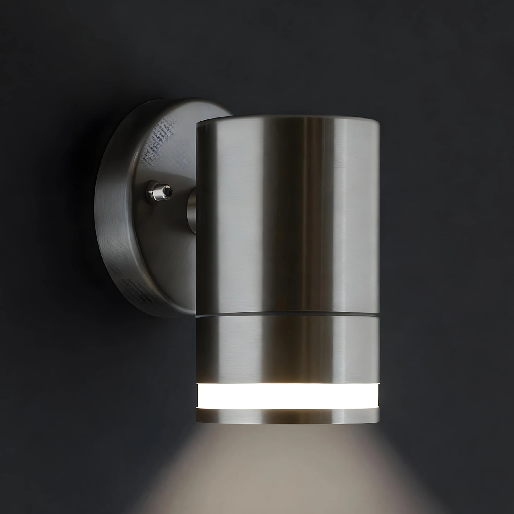 Wandleuchte outdoor in mattchrom - Lichtfarbe: individuell wählbar