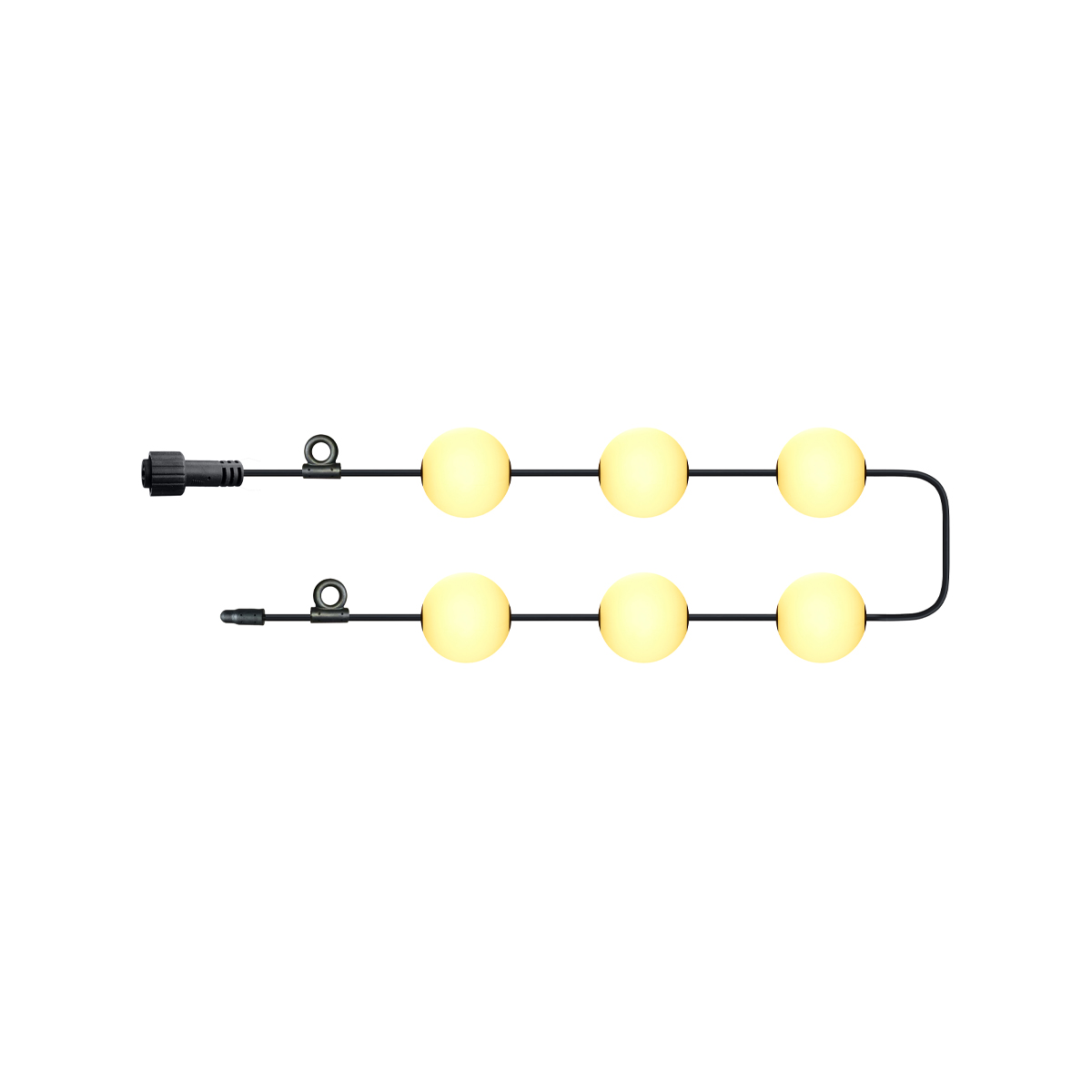12V LED - Lichterkette für Innen- und Außenbereich mit 6 warmweißen Lichtkugeln in 5,5m Länge