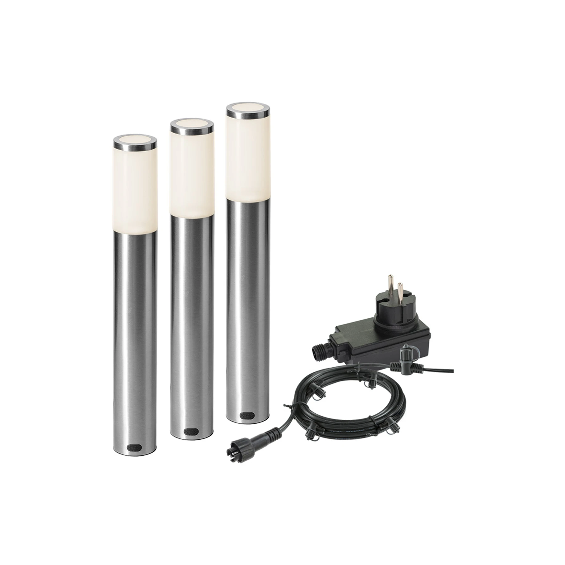 Garden Lights, 12V Wegeleuchte - Lunia 3er Set, 3W, warmweiß + weiß, IP44