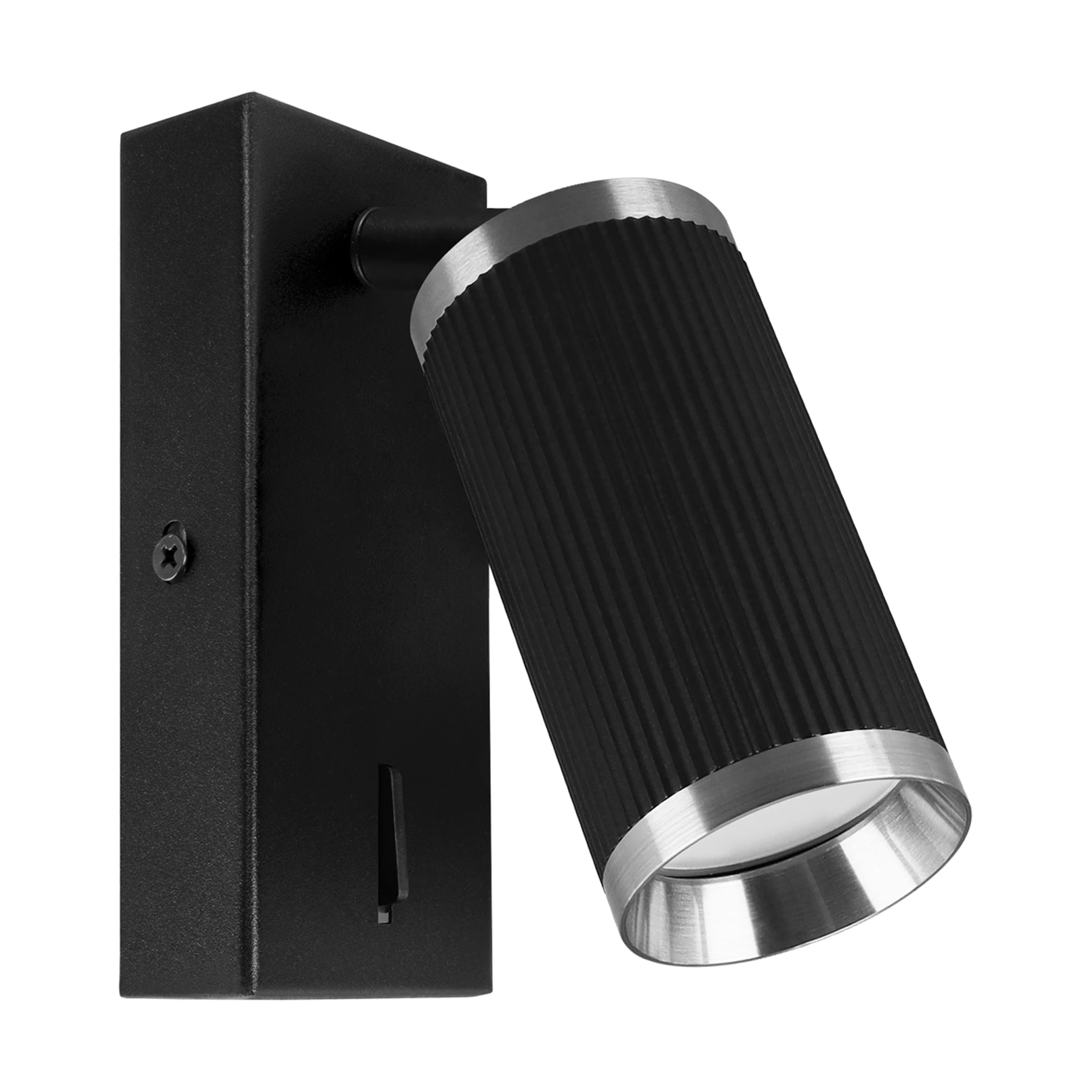 Wandleuchte indoor in schwarz/chrom - Lichtfarbe: individuell wählbar