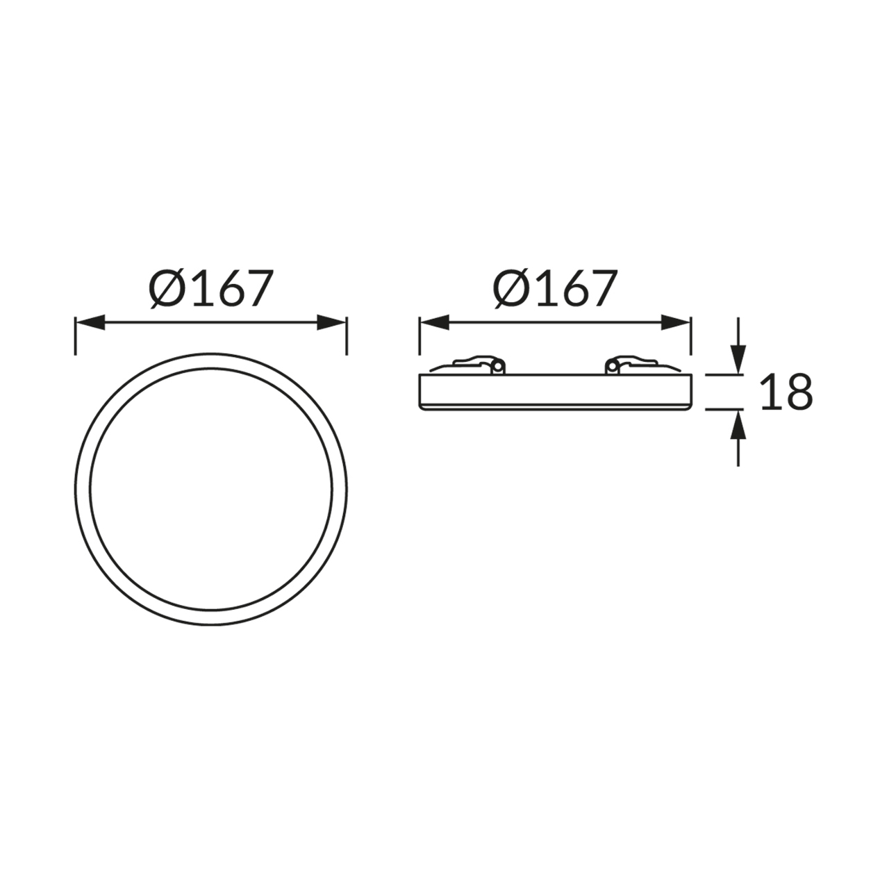 Decken Aufbauleuchte in weiß - Ø17cm - 12 W - Lichtfarbe: weiß einstellbar