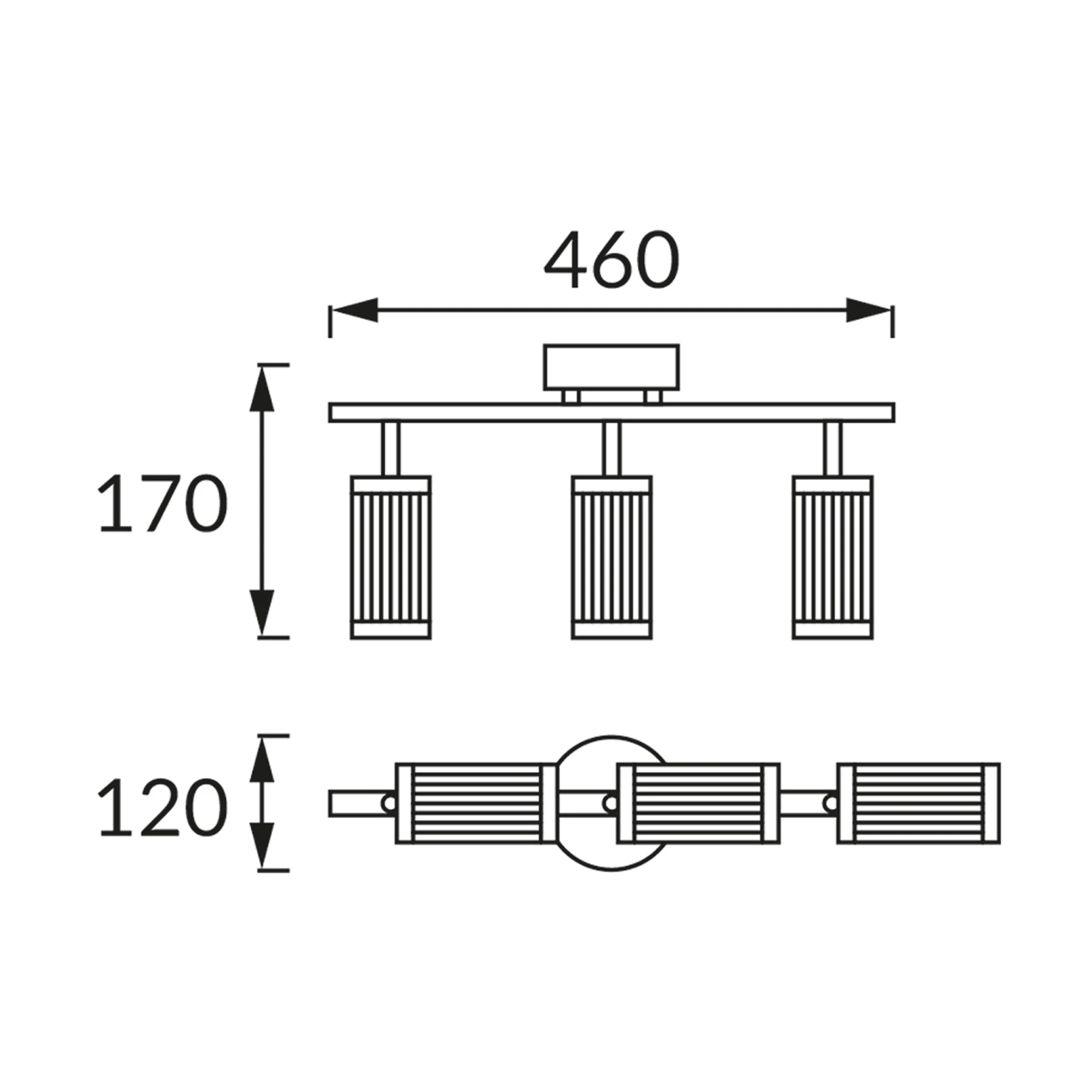 FRIDA SPT 3 - Decken Spotleuchte in schwarz/chrom - ohne Leuchtmittel