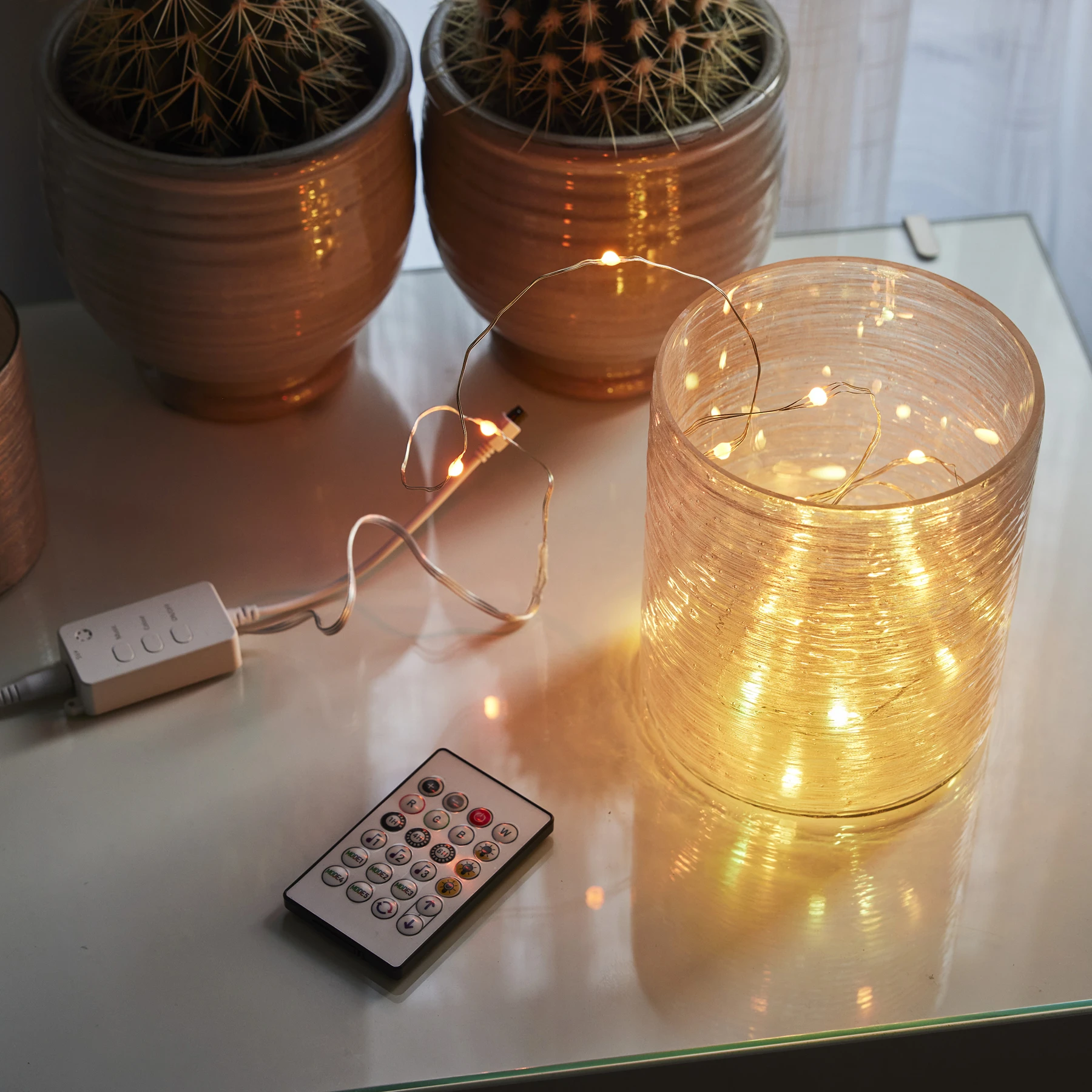 Smart Light - Deko Lichterkette für innen - 3 m - 30 LEDs - Betrieb per USB - Fernbedienung - RGB