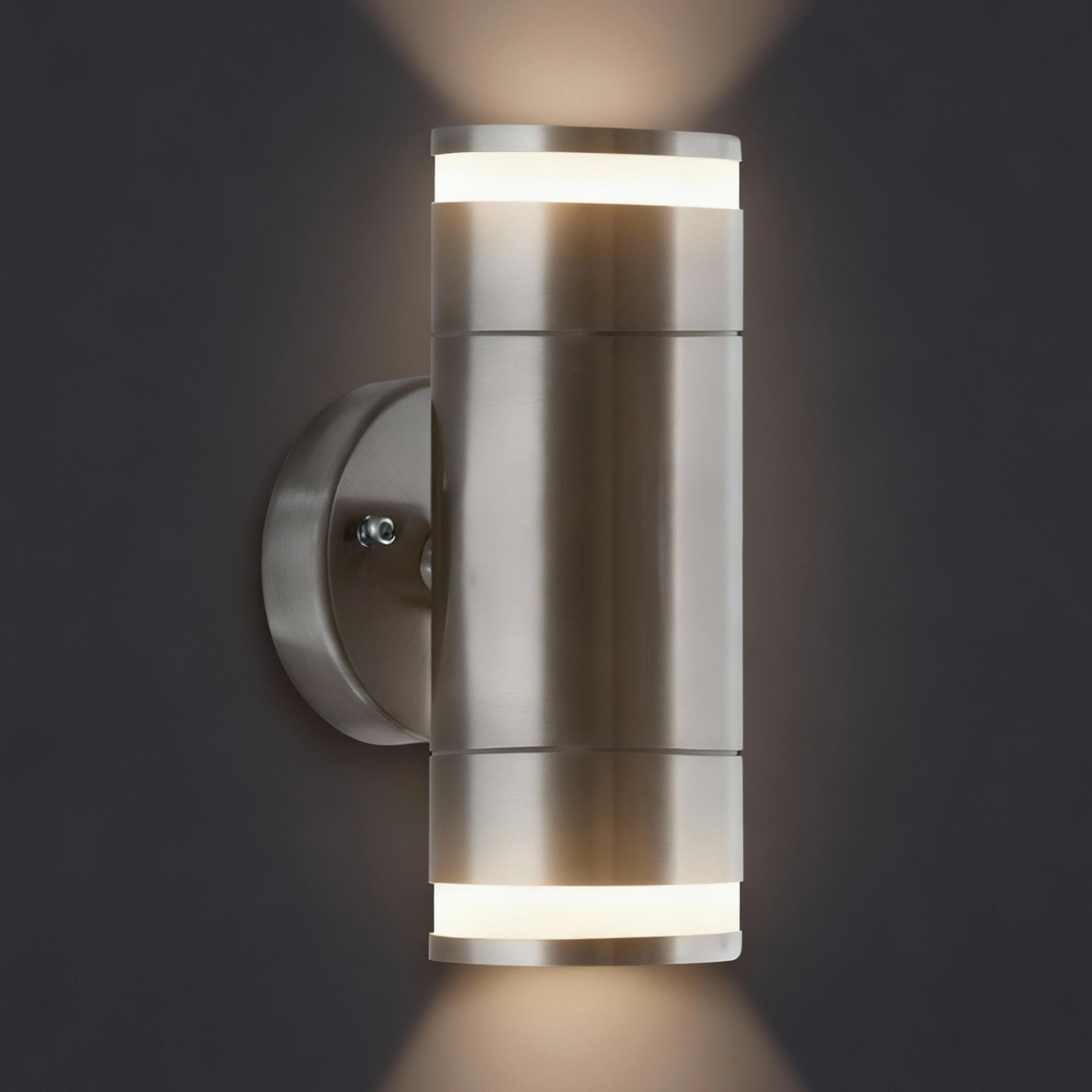 Wandleuchte outdoor in mattchrom - Lichtfarbe: individuell wählbar