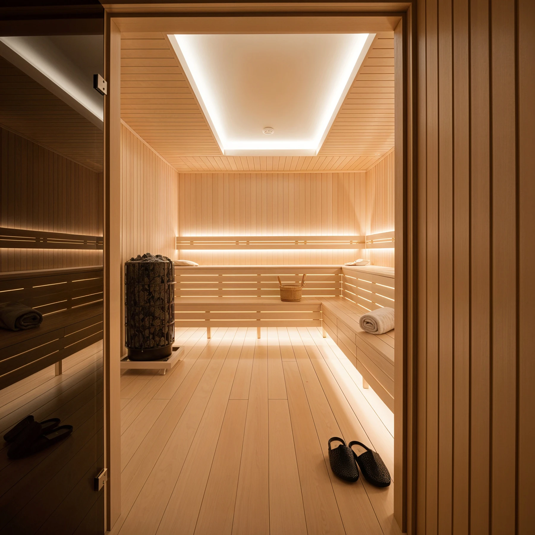 24V wasserfester Sauna LED Streifen - RGBWW - temperaturbeständig bis 110° - IP68 - 100cm - 30 LEDs - 6 Watt - 337 Lumen - 50cm Eingangskabel mit offenen Enden