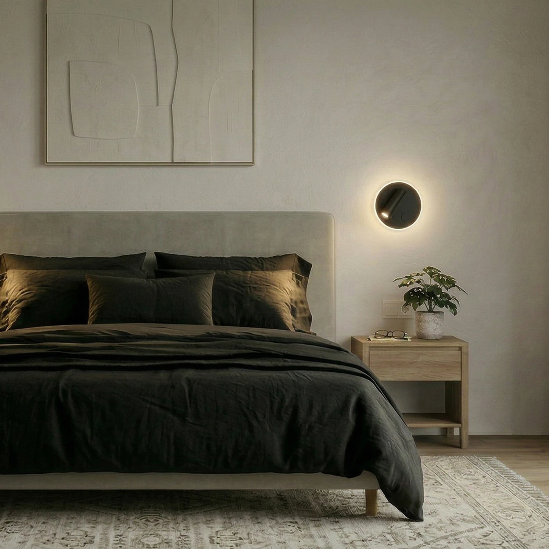 Wandleuchte indoor in schwarz - 6 W + 3 W - Lichtfarbe: warmweiß/ neutralweiß
