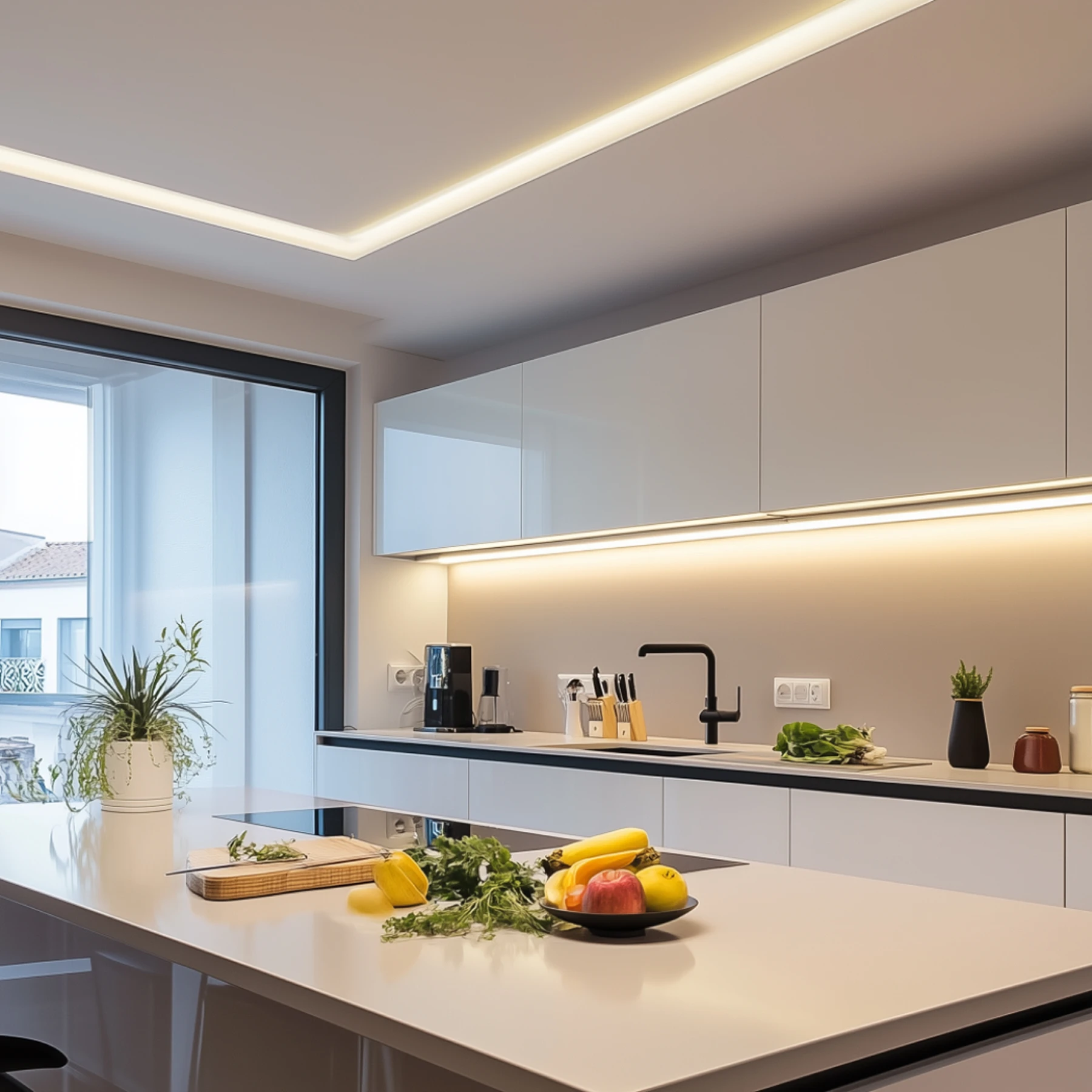 12V LED Leisten Set mit Fernbedienung und Netzteil, 103cm Länge, Lichtfarbe weiß mit Steckdosen Netzteil